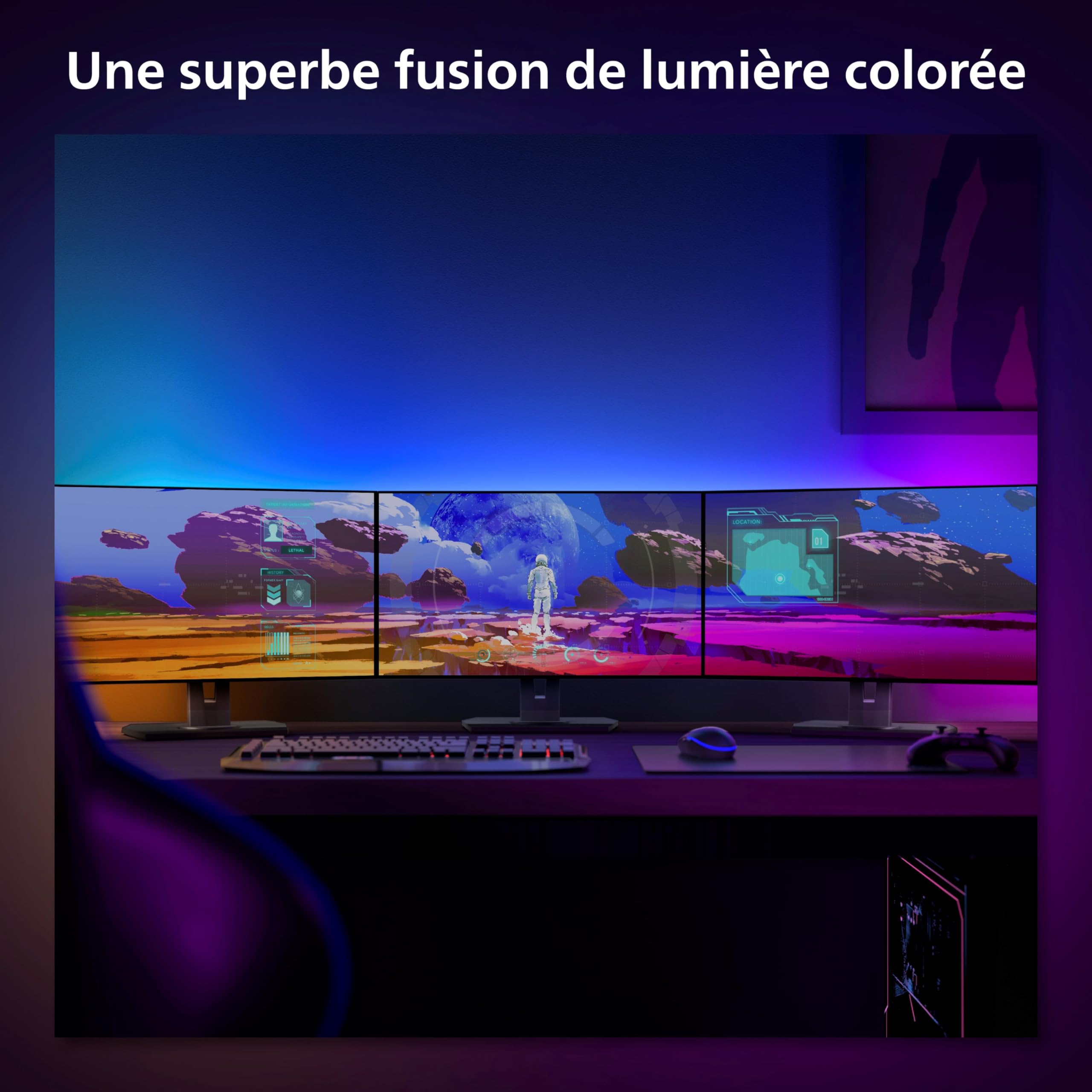 philips-hue-play-gradient-lightstrip-pour-configuration-triple-cran-24-27-pouces image 7