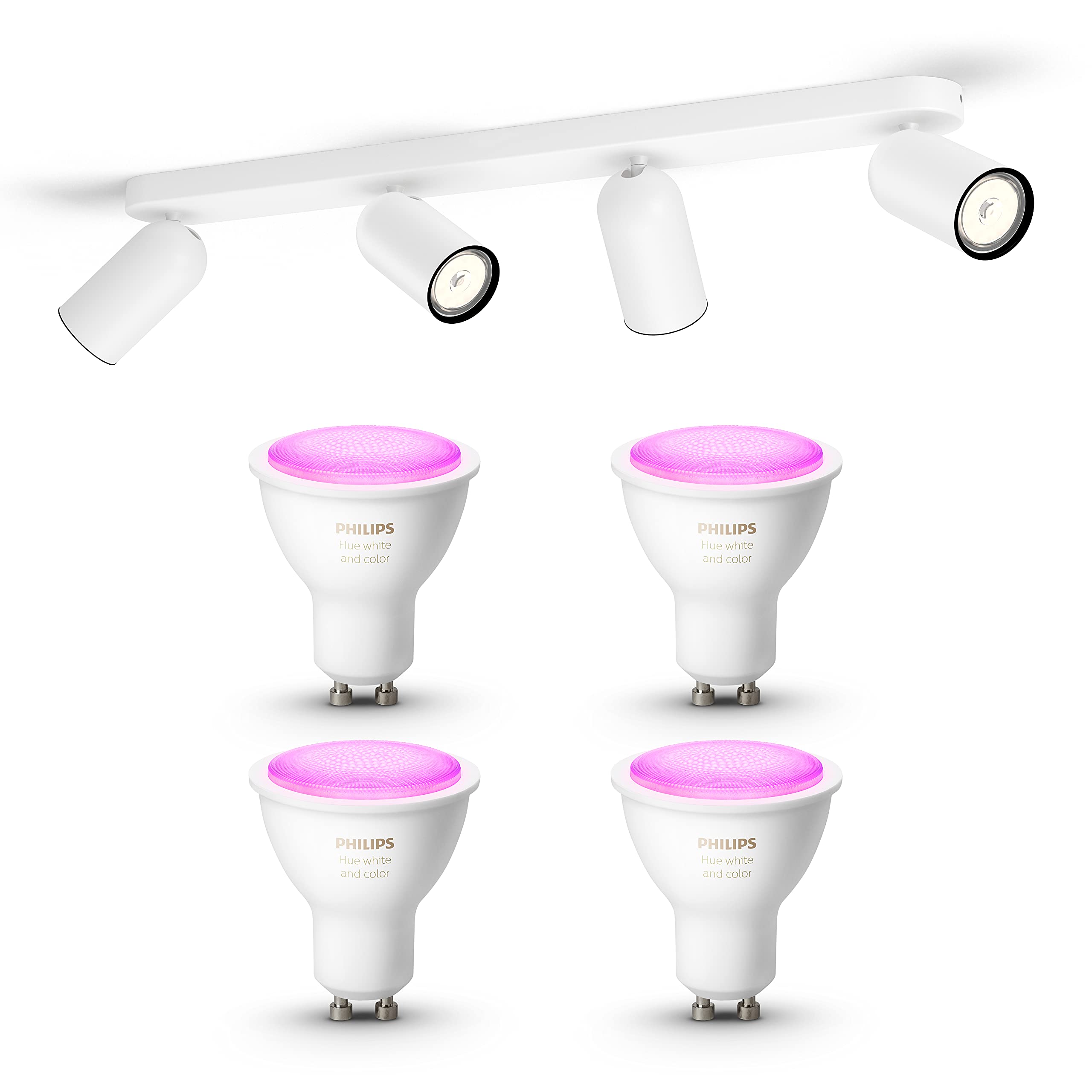 philips-hue-pongee-spot-en-saillie-blanc-4-points-lumineux-gu10-hue-white-and-co image 1