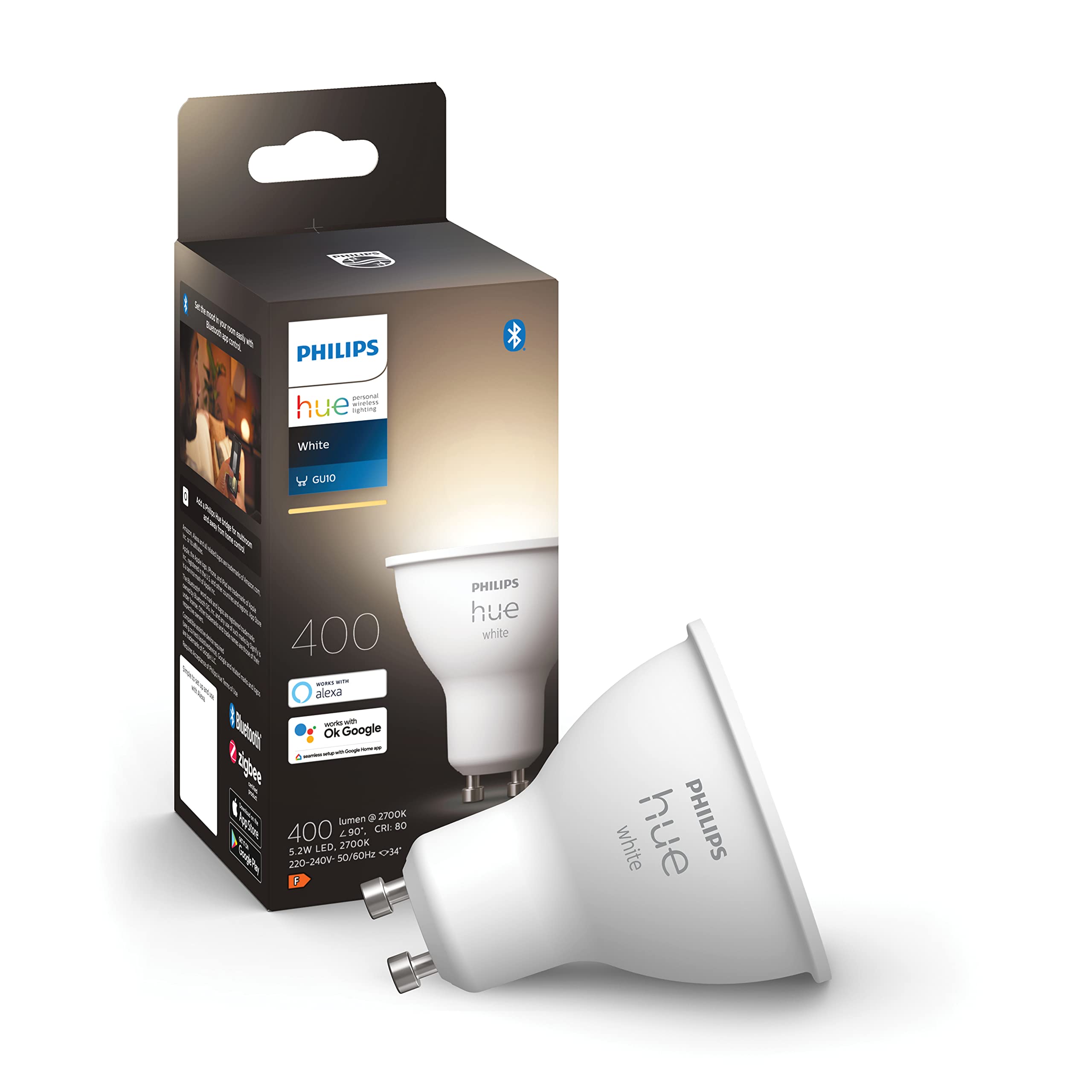 philips-hue-white-pack-avantag-gu10-4-spots-led-blanc-chaud-dimmables-avec-varia image 2