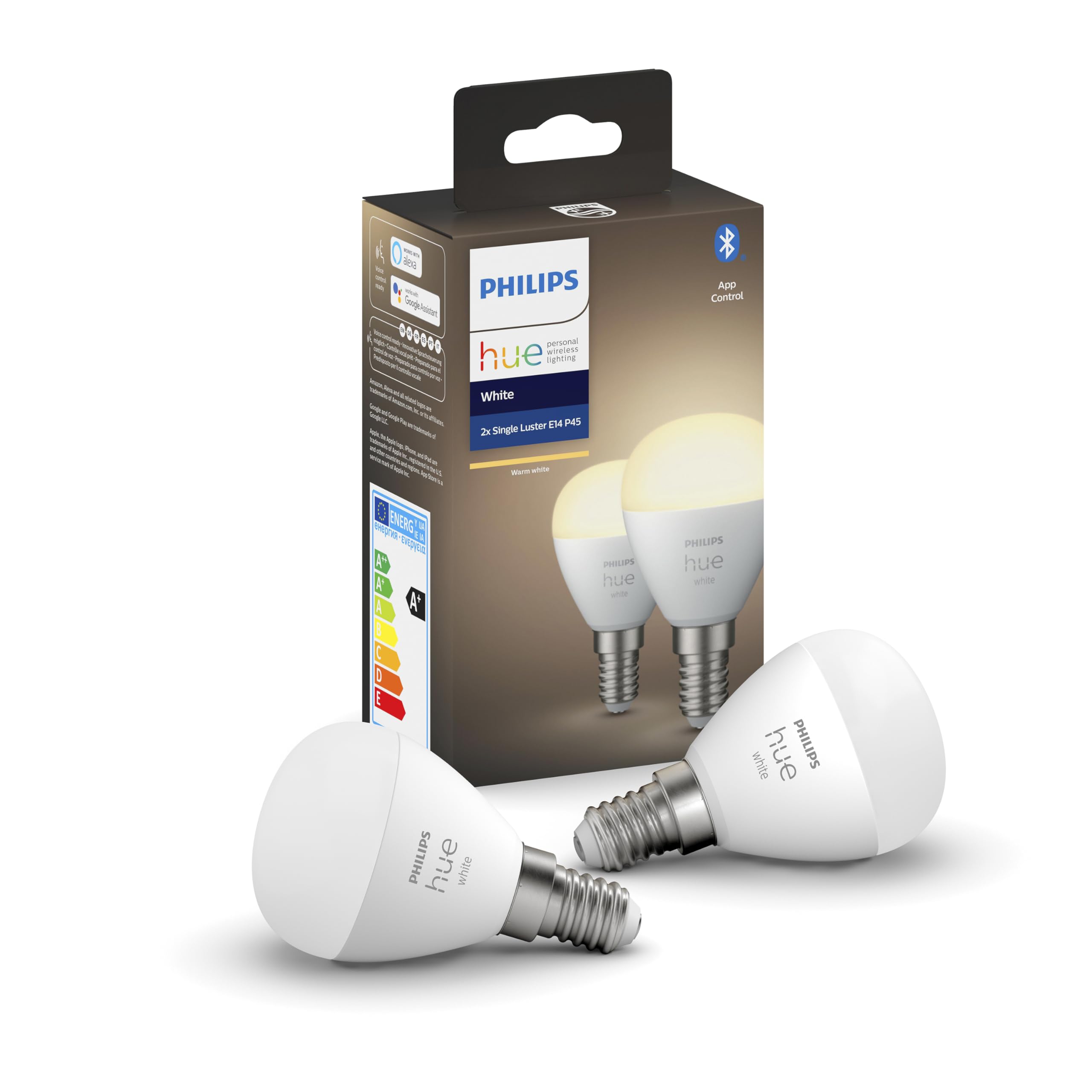 philips-hue-white-pack-de-2-ampoules-led-connect-es-e14-bluetooth-blanc-chaud-co image 1