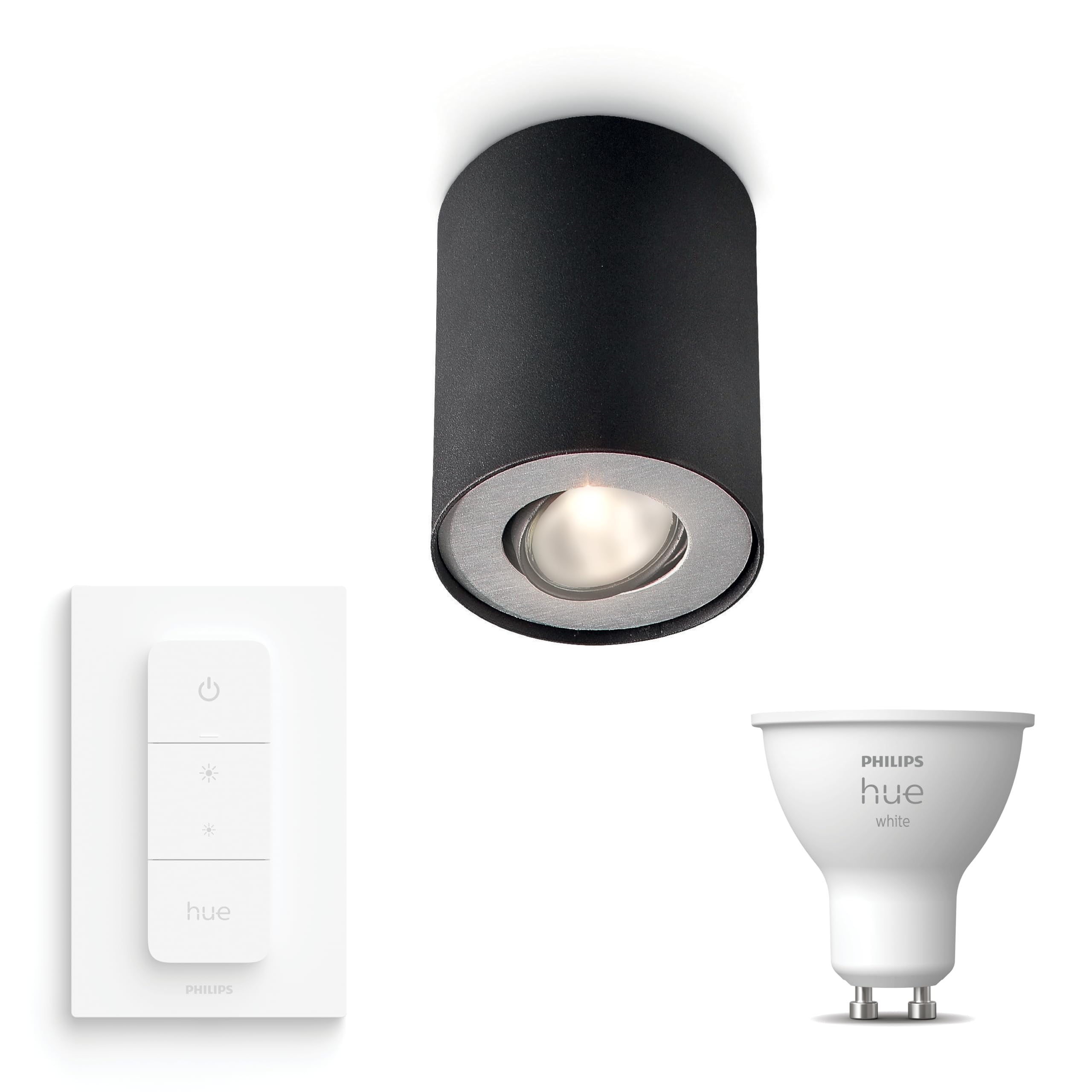 philips-hue-pillar-spot-en-saillie-noir-cylindrique-1-ampoule-gu10-hue-white-bla image 1