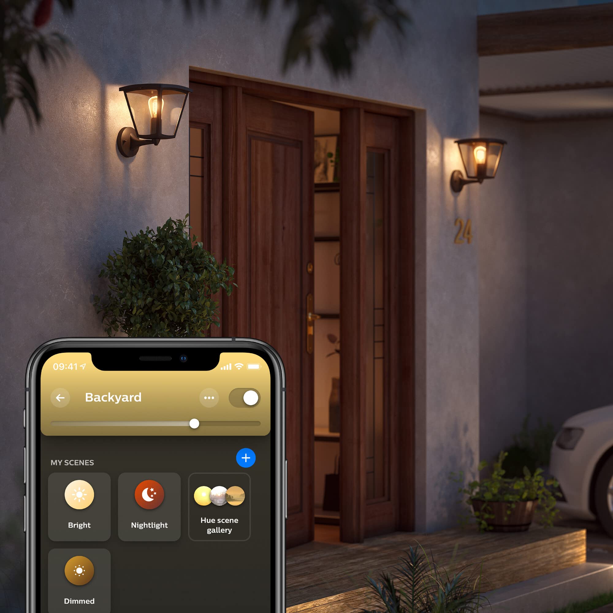 philips-hue-white-applique-murale-ext-rieure-inara-noire-2700-k-ip44-compatible- image 6