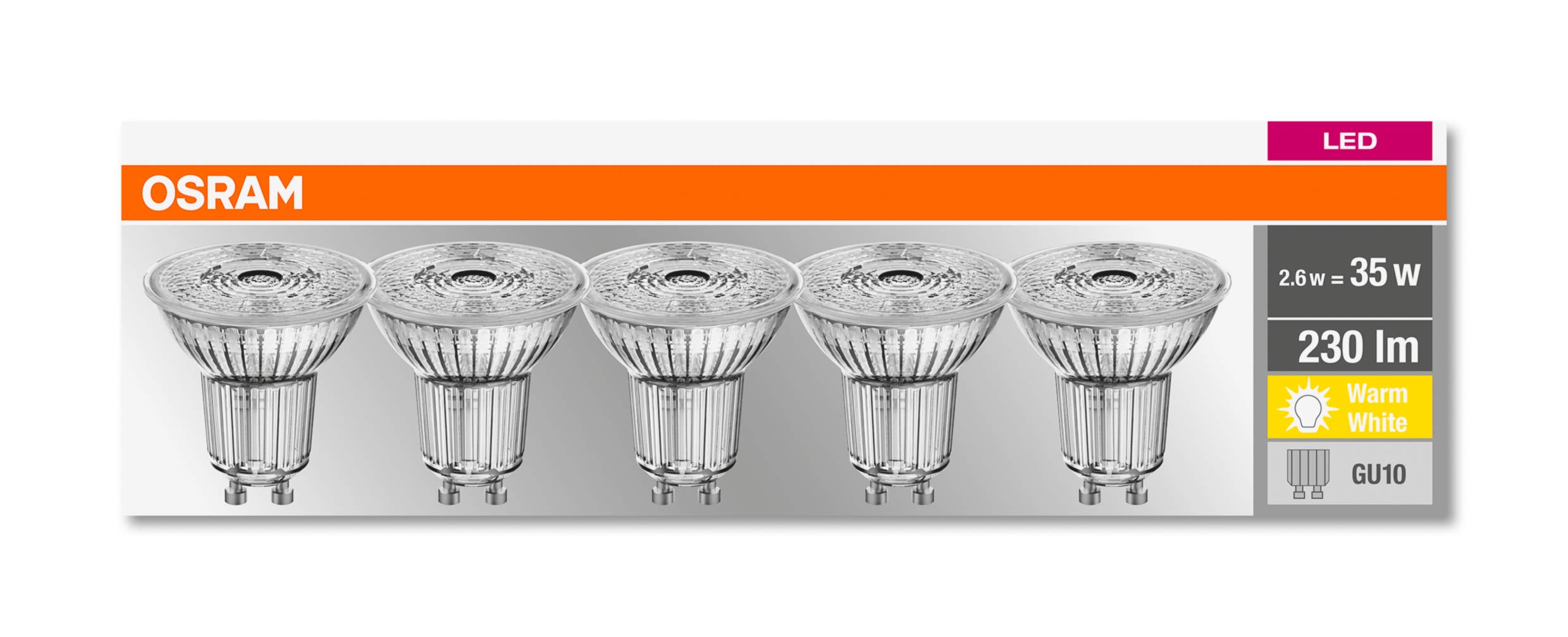 ledvance-par16-gu10-35w-ampoule-led-r-flecteur-blanc-chaud-36-non-dimmable-pack- image 2