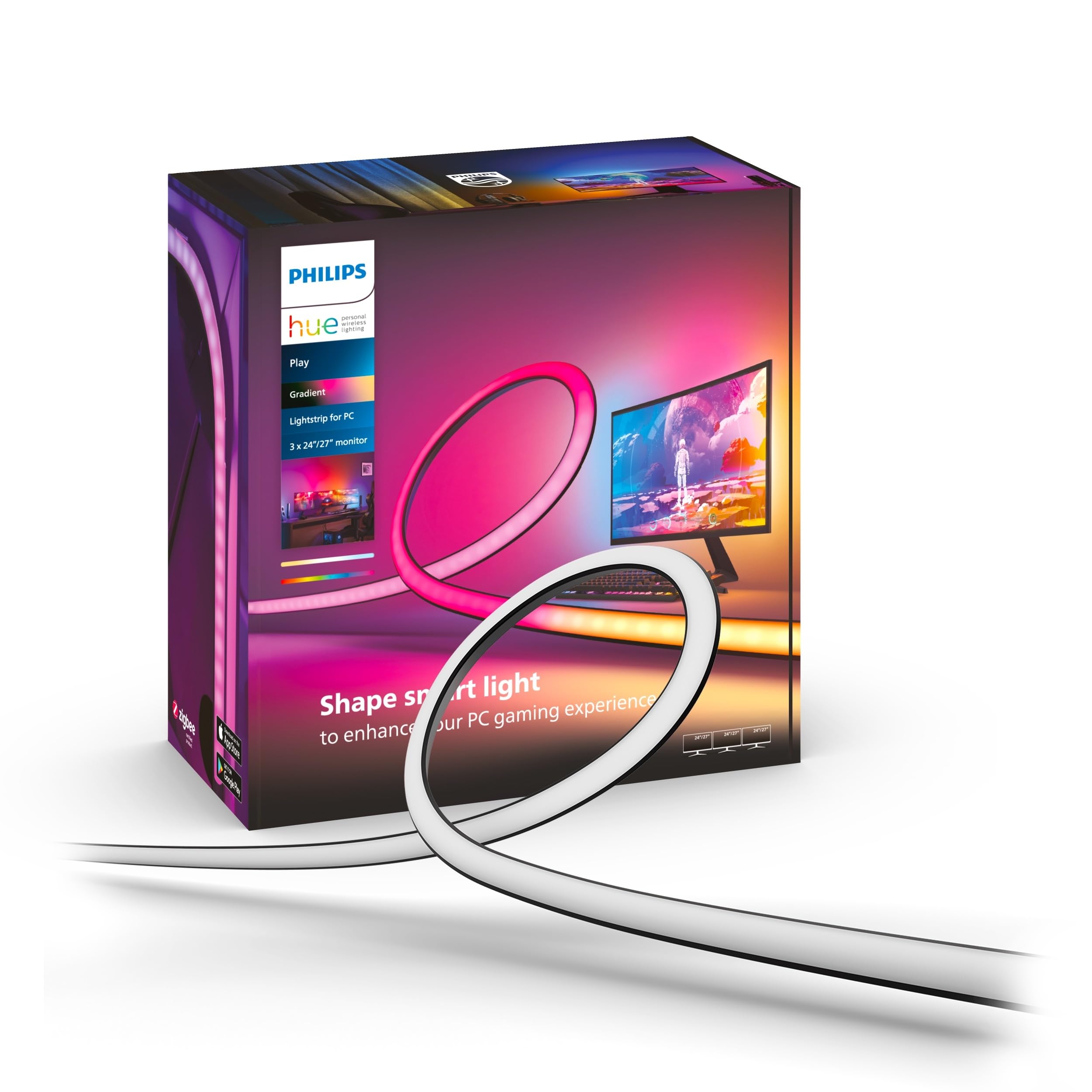 philips-hue-play-gradient-lightstrip-pour-configuration-triple-cran-24-27-pouces image 1