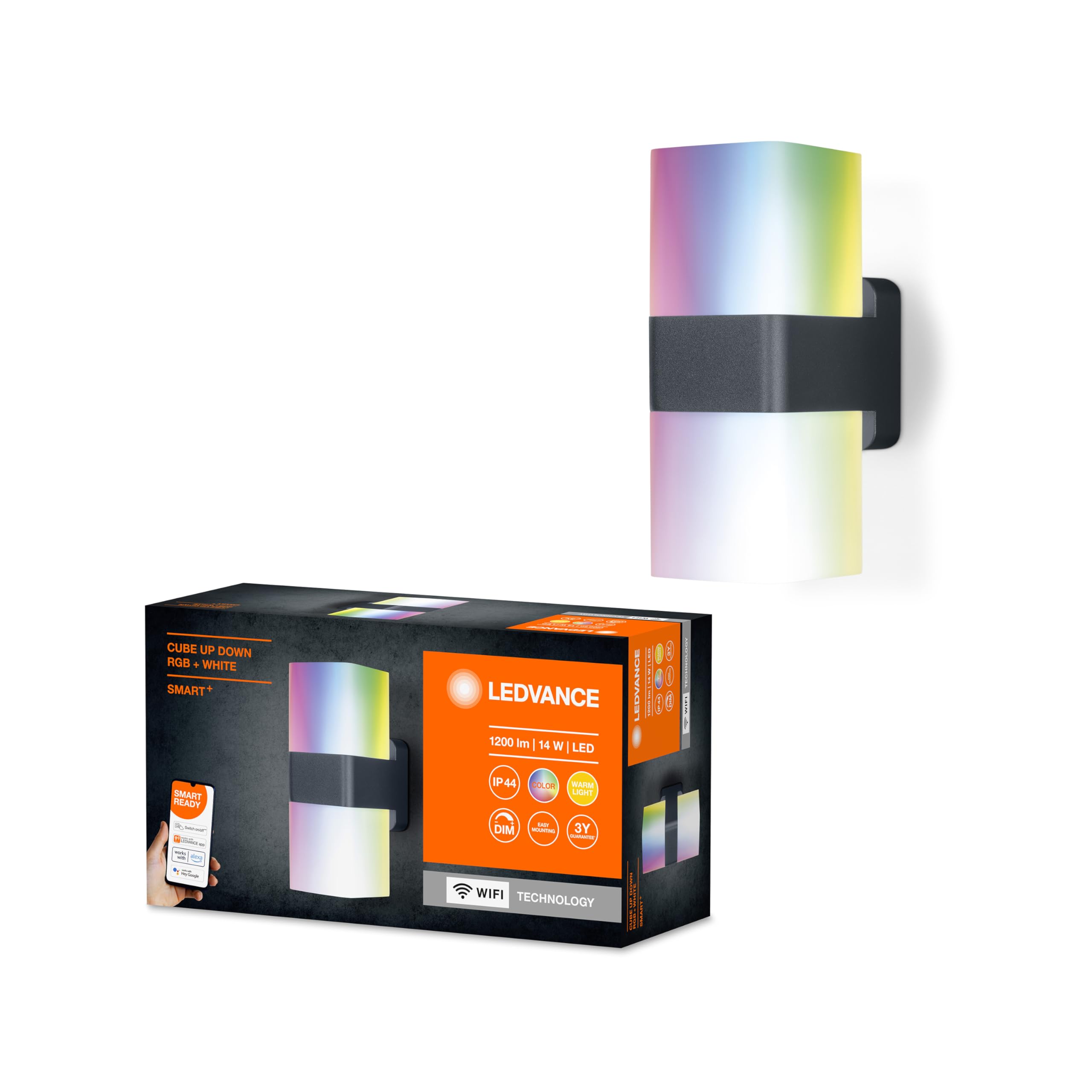 ledvance-smart-cube-updown-applique-murale-ext-rieure-led-intelligente-wifi-rgbw image 1