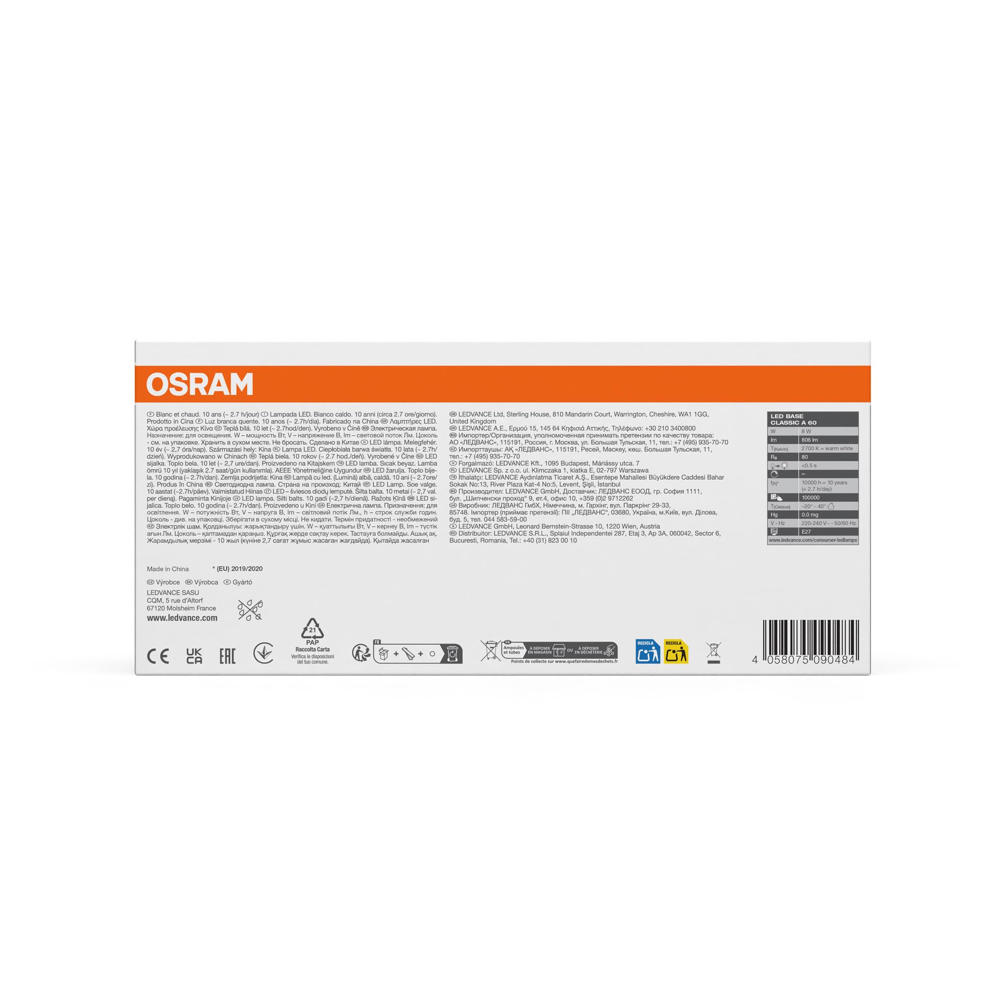 ledvance-osram-led-base-classic-a-e27-9-w-blanc-chaud-2700-k-quivalent-60-w-d-po image 7