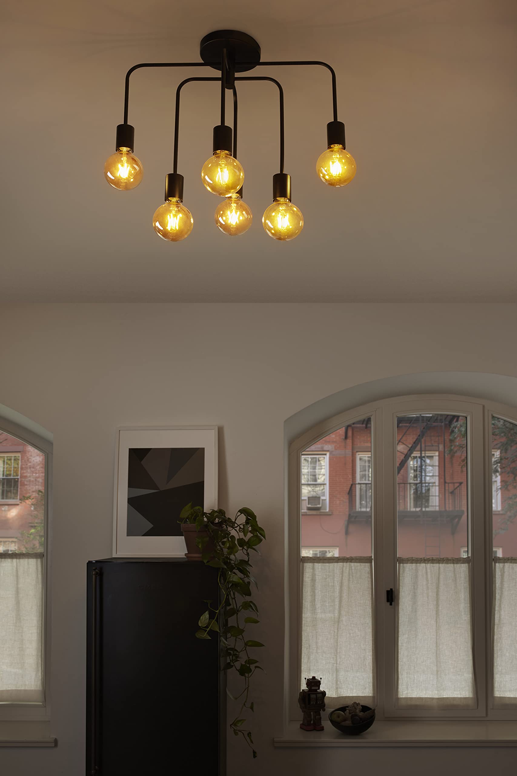 ledvance-plafonnier-design-industriel-en-verre-et-m-tal-noir-mat-suspension-vint image 5