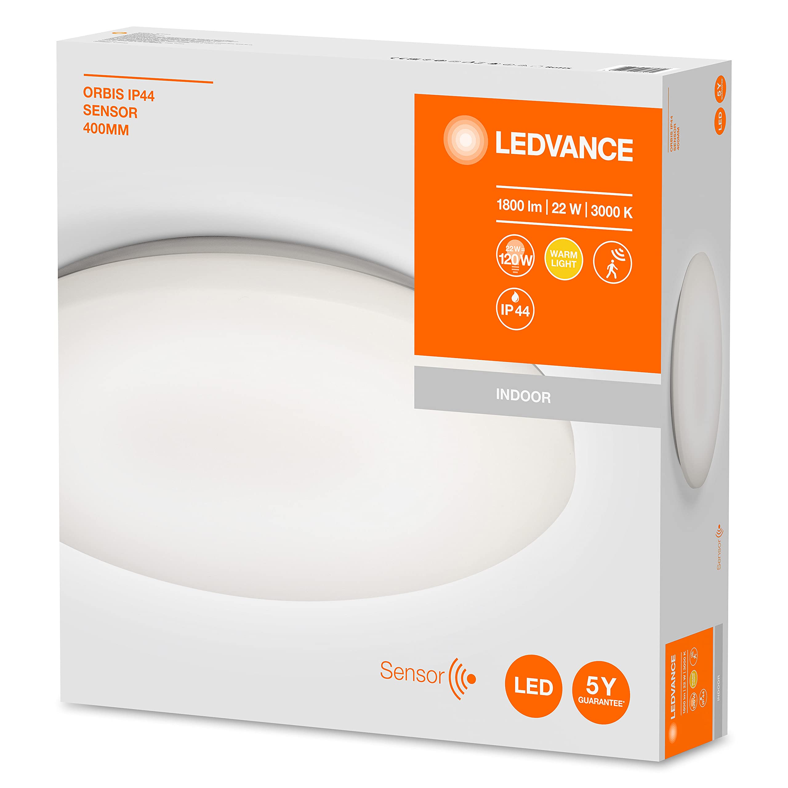 ledvance-orbis-ip44-plafonnier-led-22-w-d-tecteur-de-pr-sence-3000-k-blanc-chaud image 2