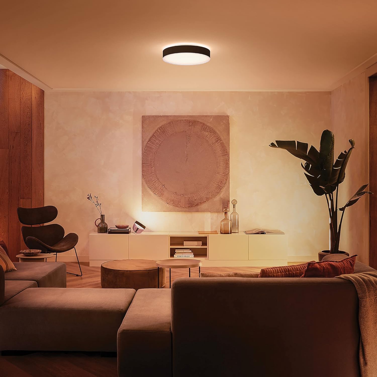 philips-hue-white-ambiance-enrave-xl-plafonnier-connect-blanc-variable-noir-blue image 2
