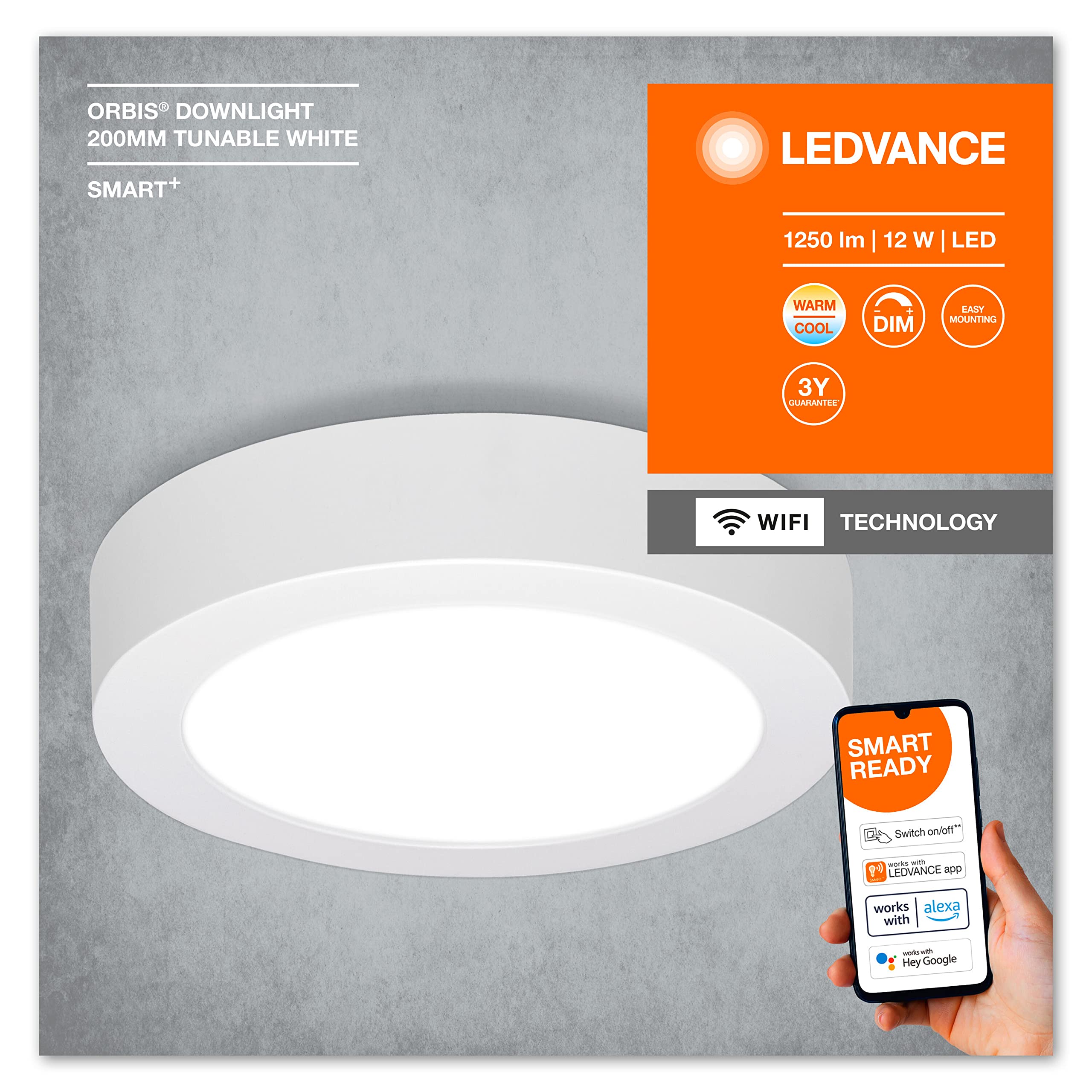 ledvance-spot-surface-smart-20-cm-spot-encastr-ou-en-saillie-connect-wifi-12-w-b image 4