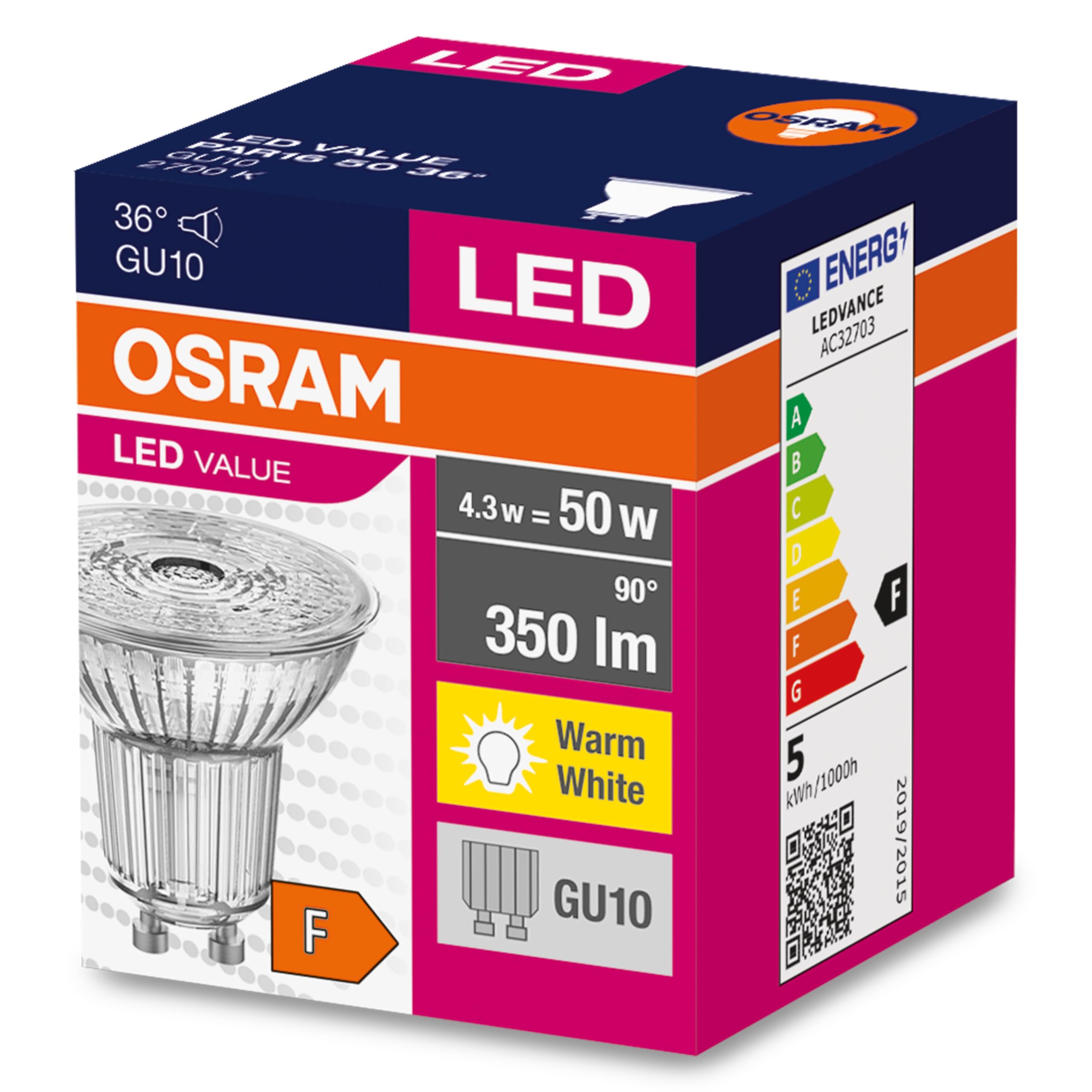 ledvance-osram-led-star-value-par16-spot-gu10-4-3-w-blanc-chaud-2700-k-36-rempla image 3