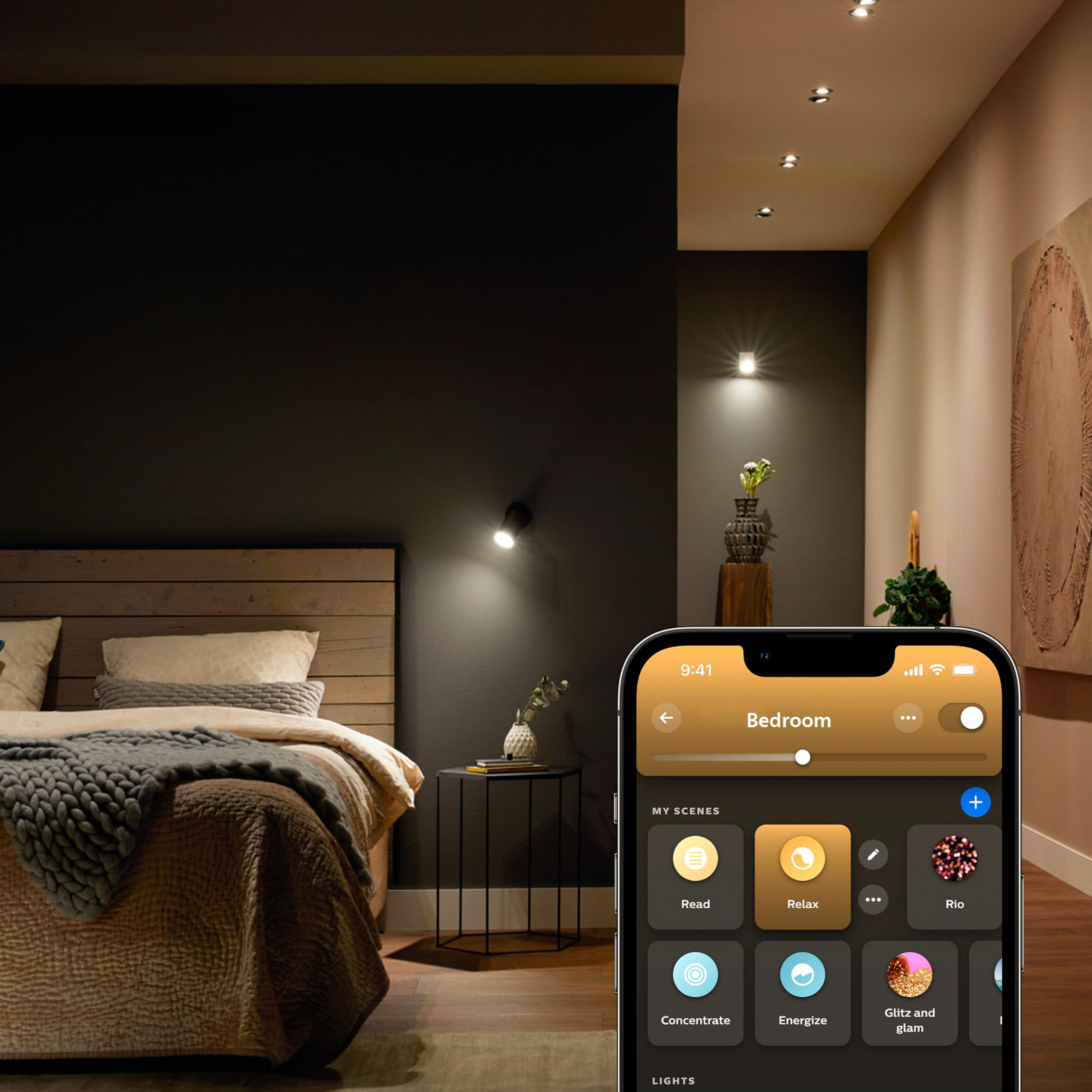 philips-hue-conduit-spot-en-saillie-noir-or-2-points-lumineux-gu10-hue-white-amb image 5