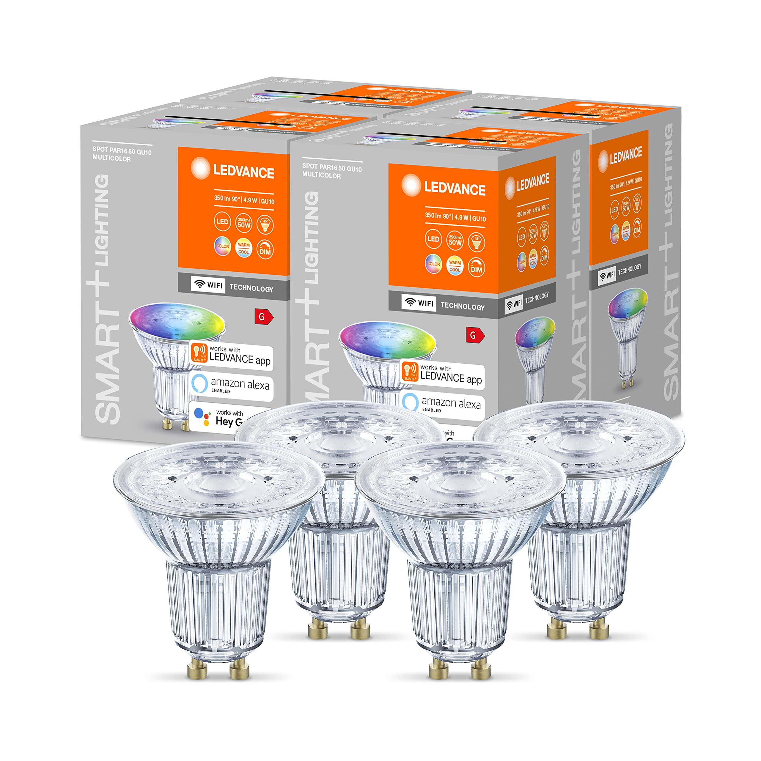 ledvance-smart-wifi-spot-led-gu10-rgbw-pack-de-4-blanc-tunable-2700-6500k-gradab image 1