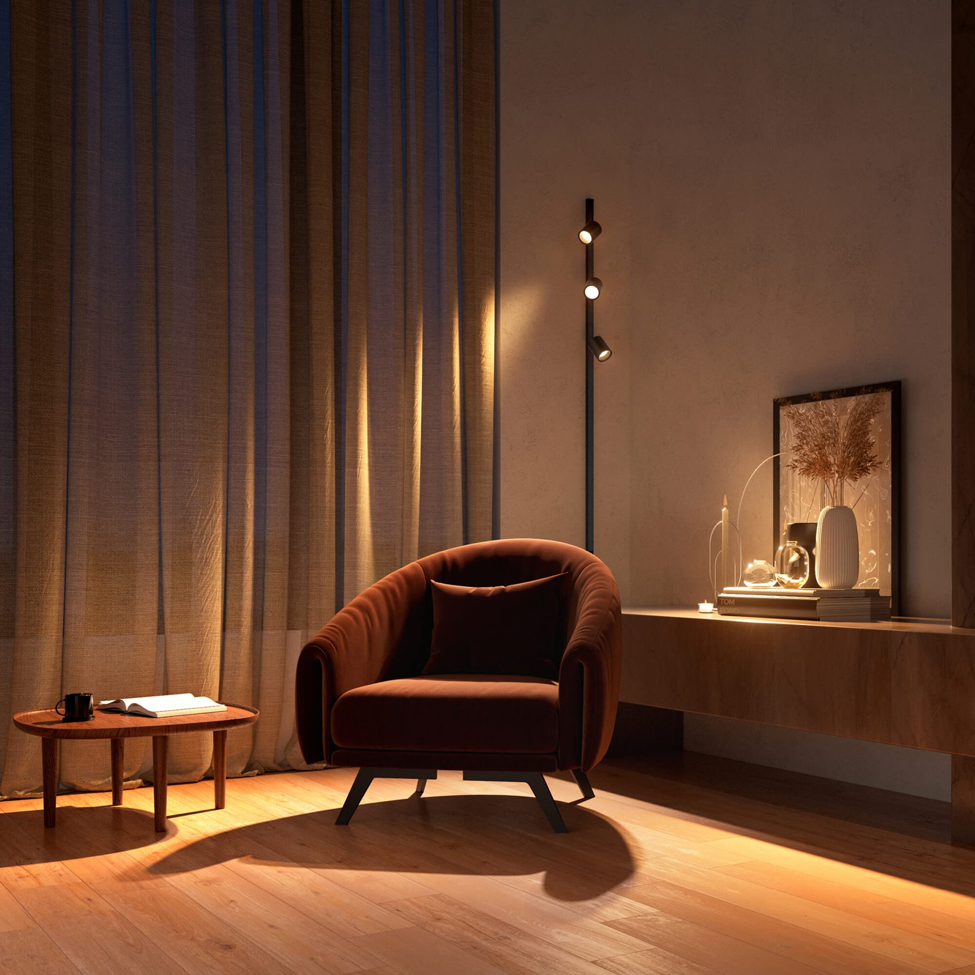 philips-hue-perifo-kit-d-clairage-sur-rail-mural-avec-2-spots-cylindriques-et-tu image 4