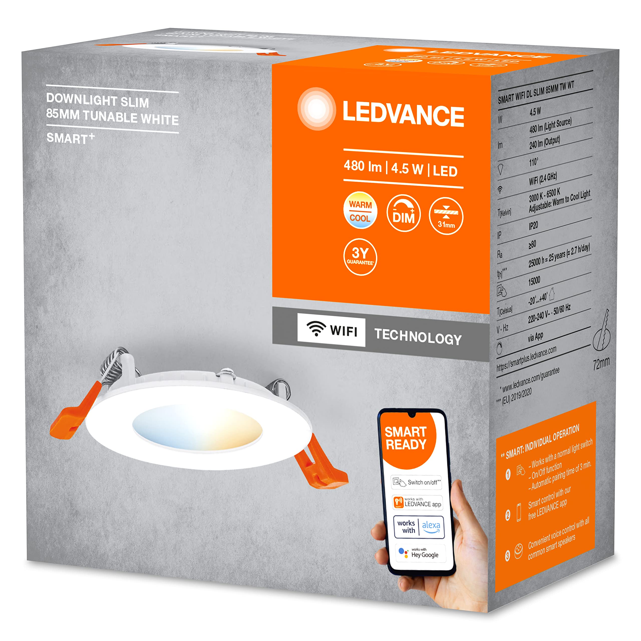 ledvance-smart-wifi-spot-integrated-slim-spot-encastr-rond-8-5-cm-gradable-blanc image 4