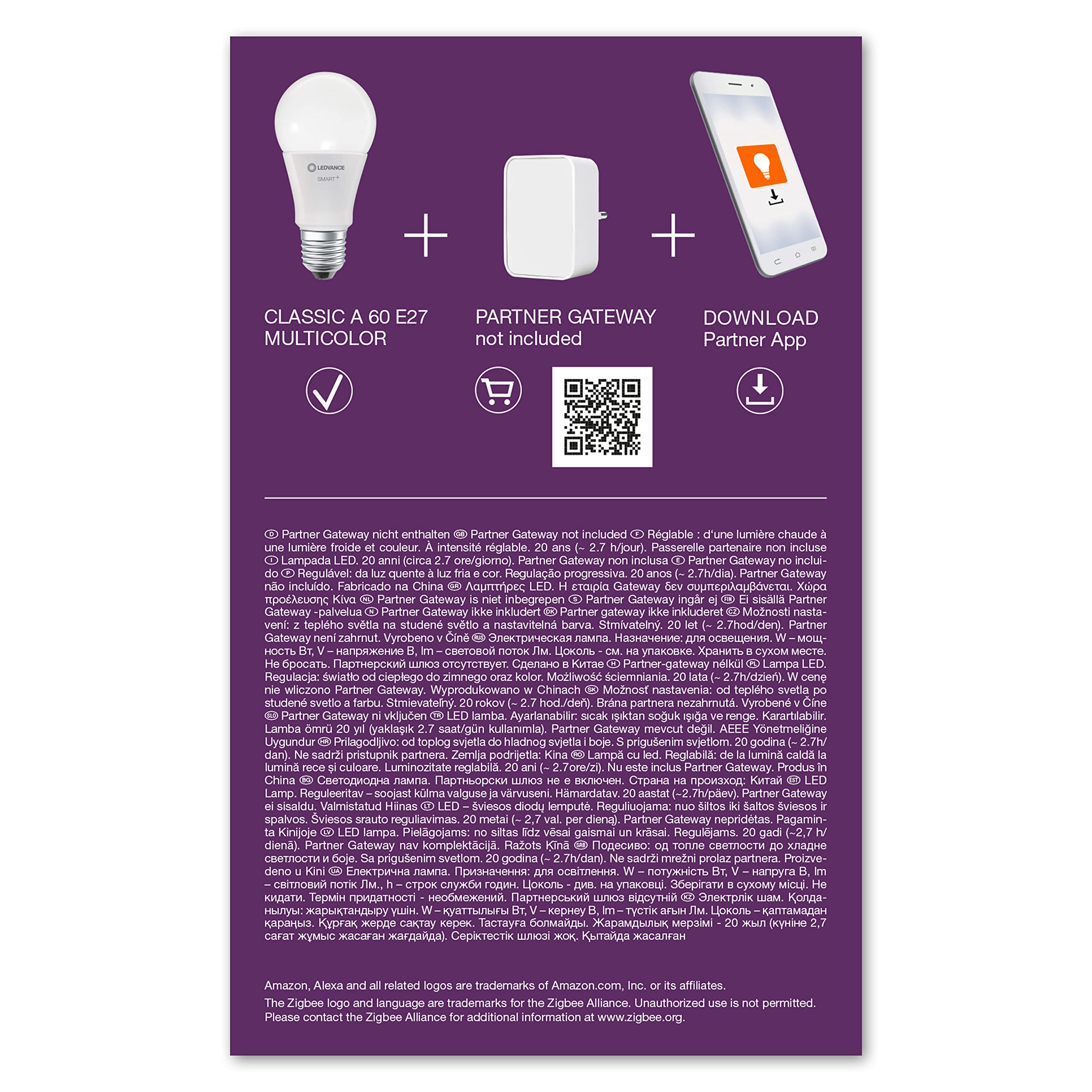 ledvance-lampe-led-intelligente-smart-zigbee-a60-e27-9w-rgbw-806-lm-dimmable-pac image 8