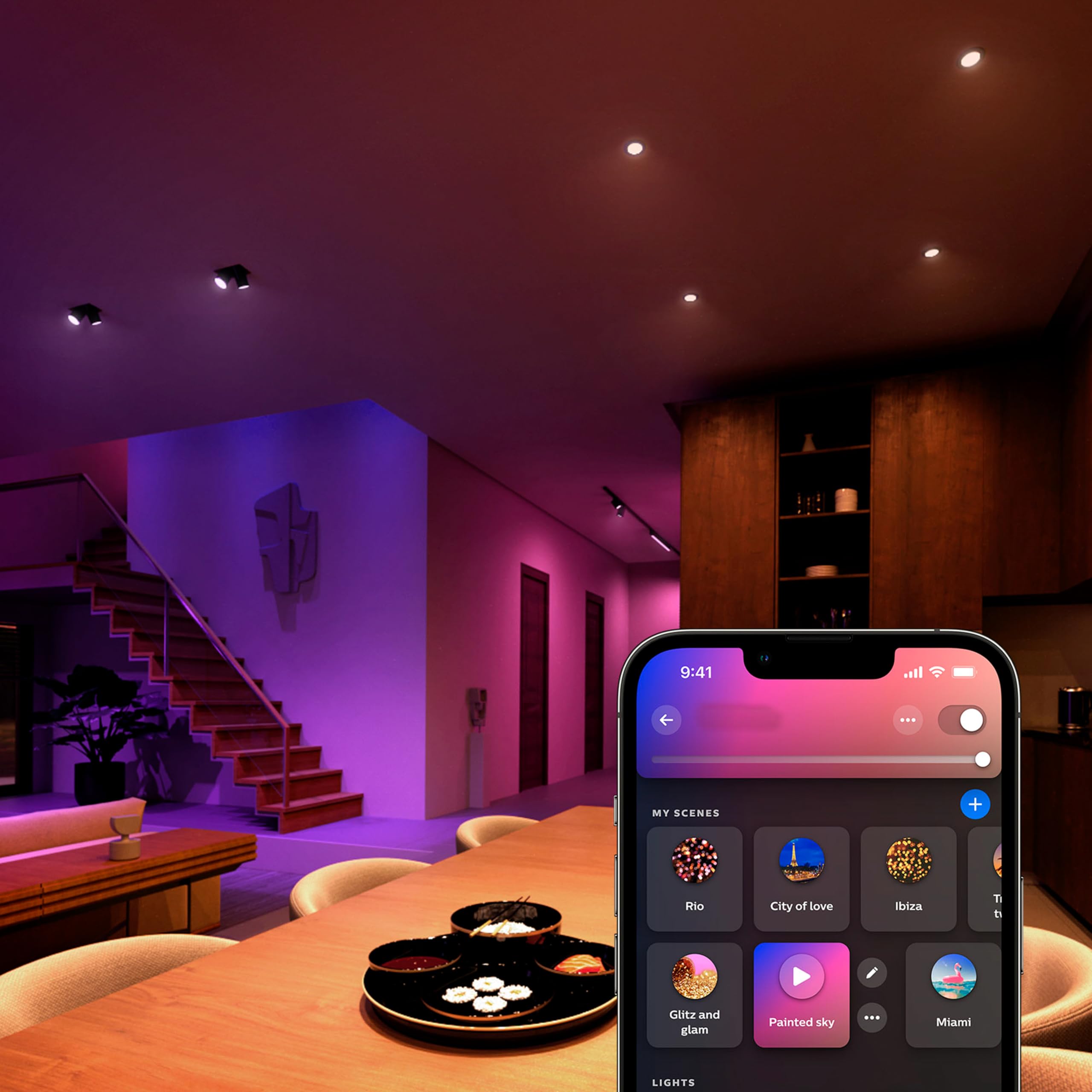 philips-hue-kylis-applique-murale-d-ext-rieur-haut-et-bas-noir-gu10-hue-white-an image 6