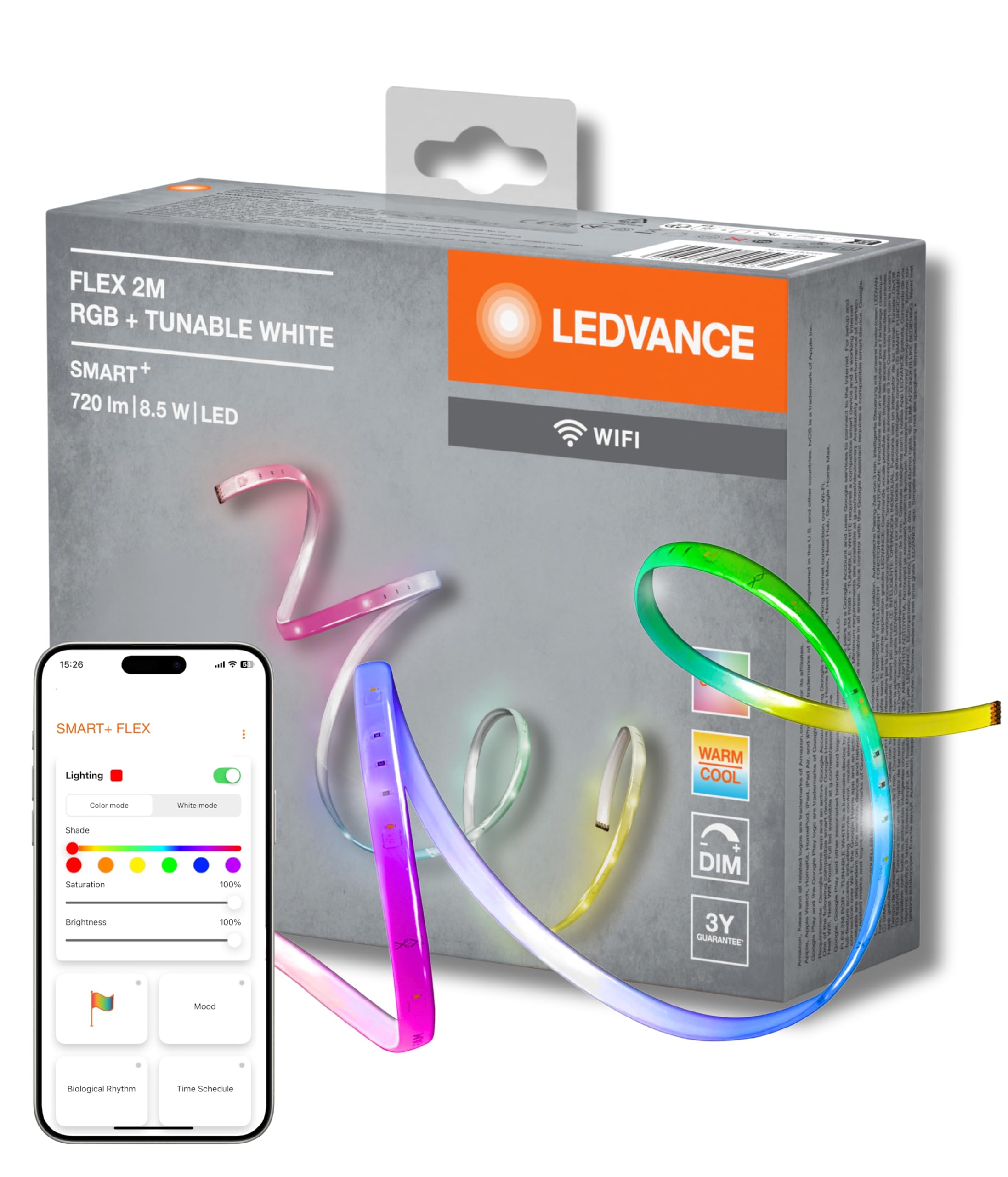 ledvance-smart-wifi-ruban-lumineux-led-intelligent-rgb-2-m-16-millions-de-couleu image 1