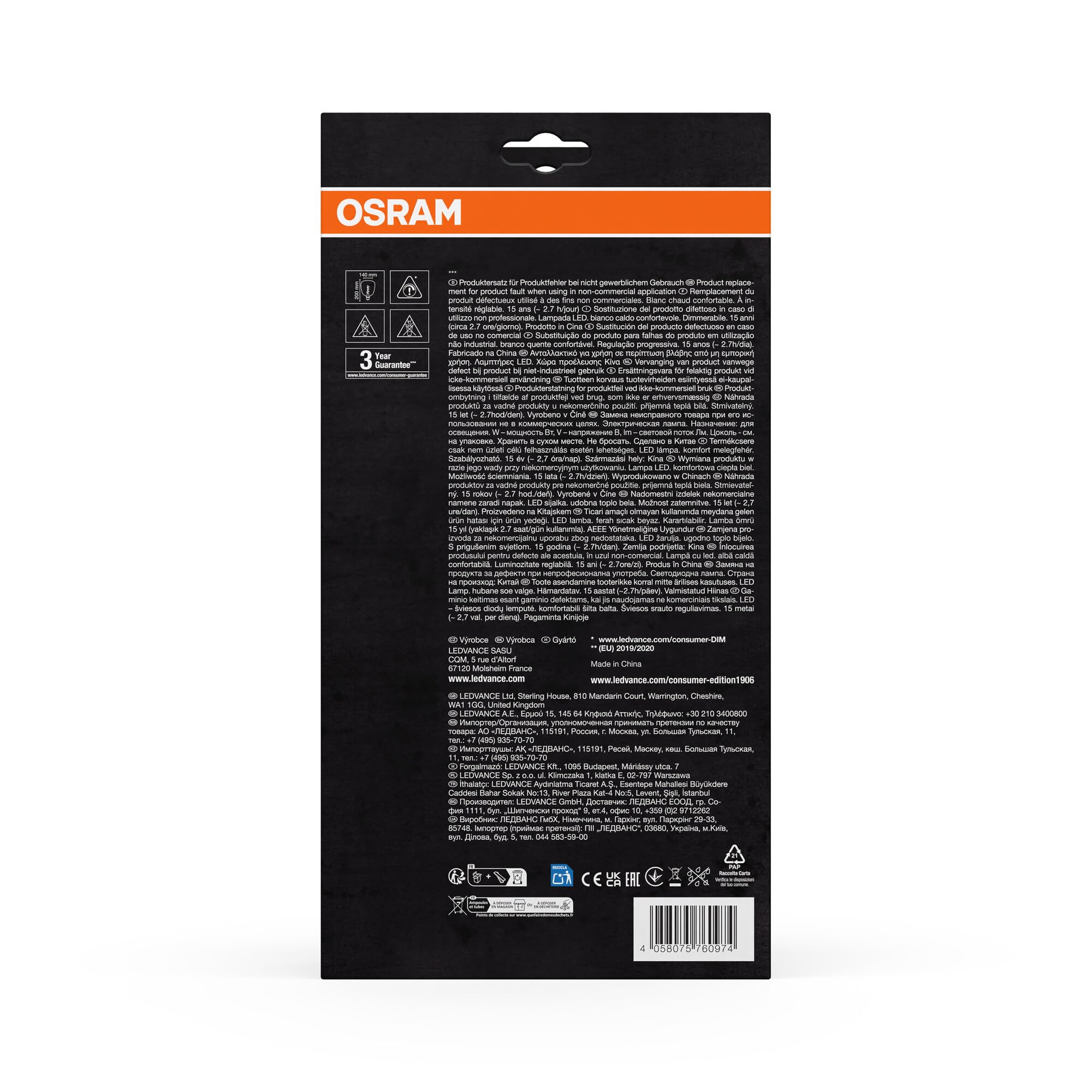 osram-vintage-1906-ampoule-led-globe-teint-e-fum-e-140-mm-culot-e27-filament-dro image 7