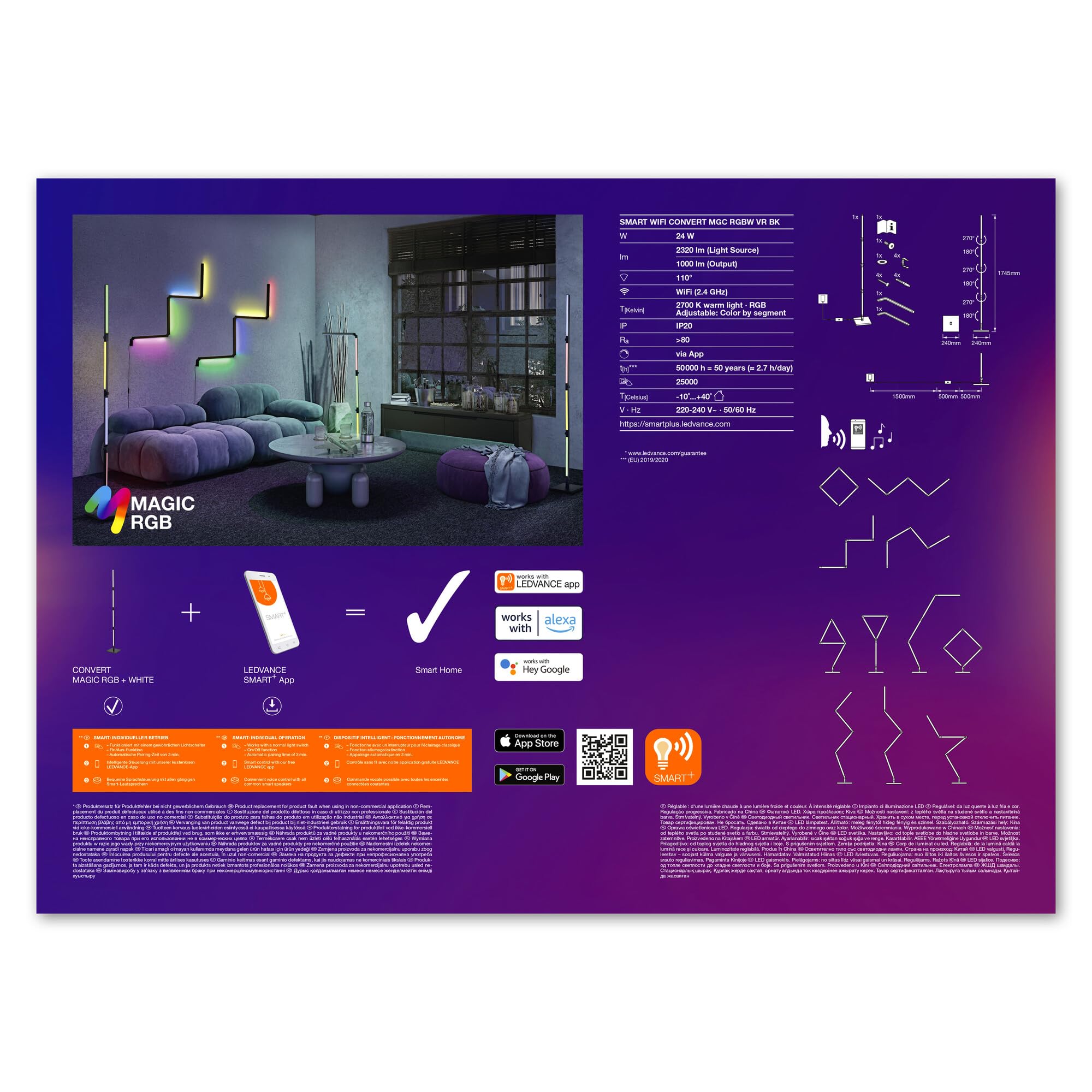 ledvance-smart-wifi-applique-murale-lampadaire-d-coratif-24-w-2320-lm-blanc-et-c image 7