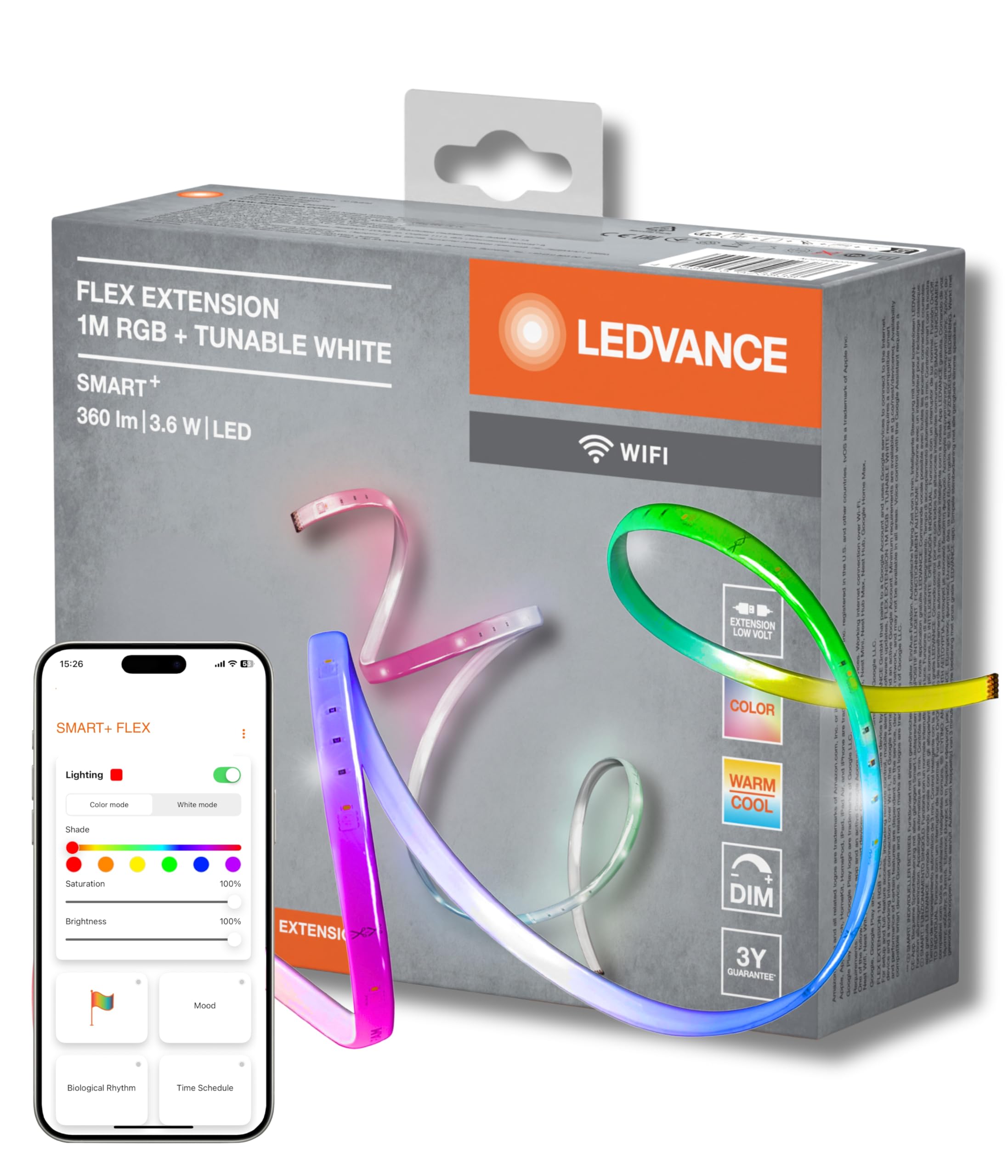 ledvance-smart-wifi-ruban-lumineux-led-intelligent-rgb-2-m-16-millions-de-couleu image 8