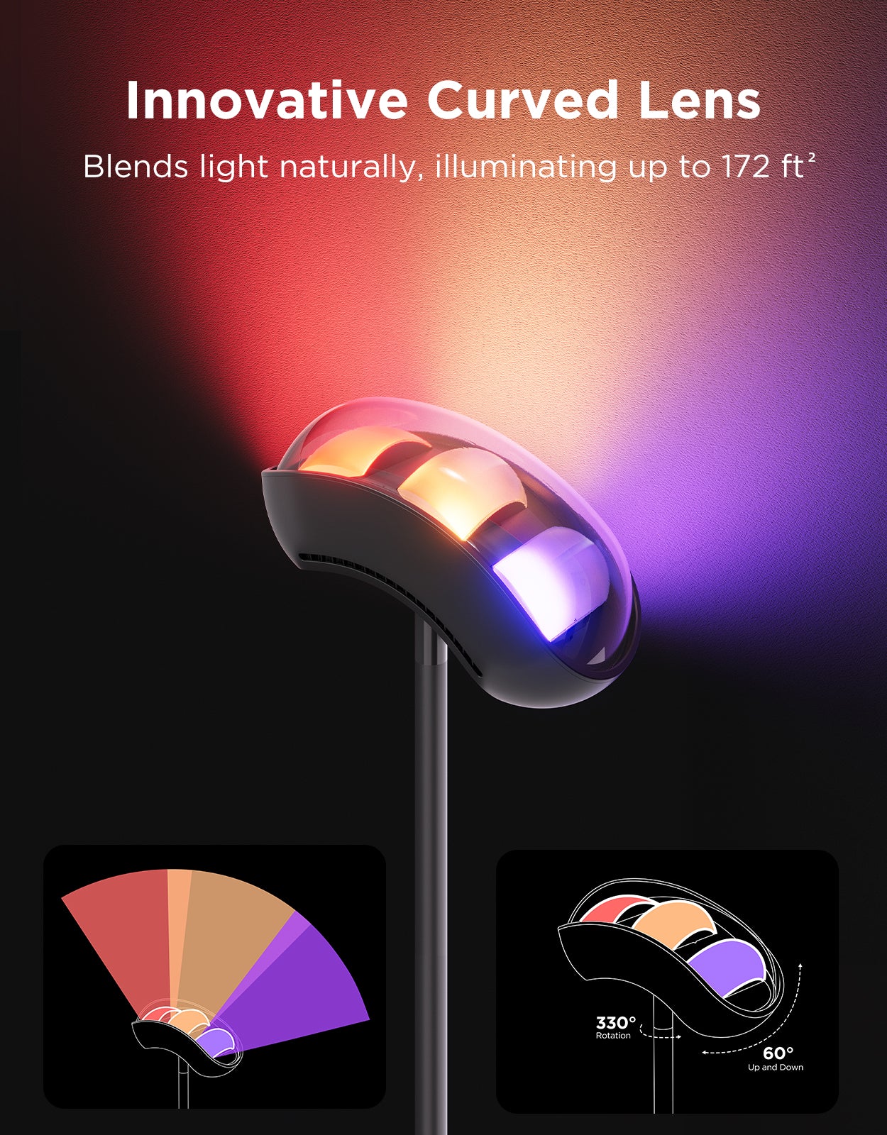 govee-torchiere-lampadaire-led-intelligent-triple-zone-de-couleur image 3