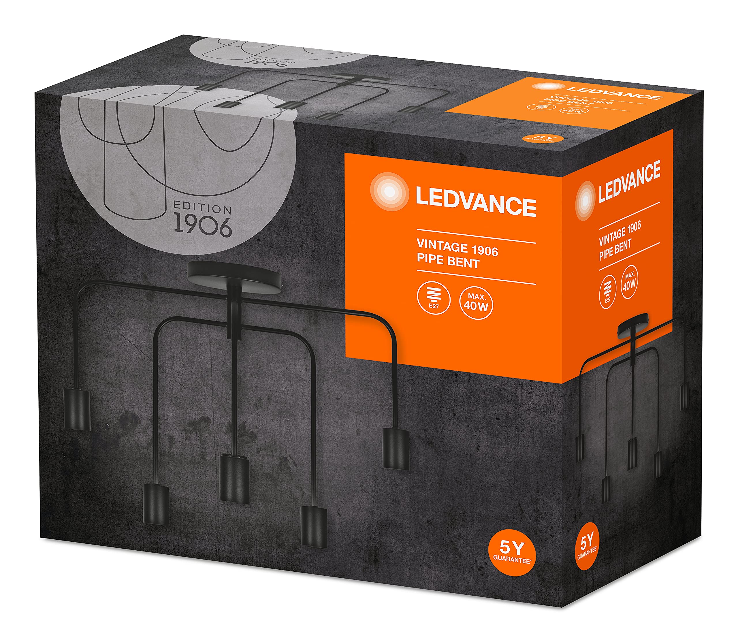 ledvance-plafonnier-design-industriel-en-verre-et-m-tal-noir-mat-suspension-vint image 2