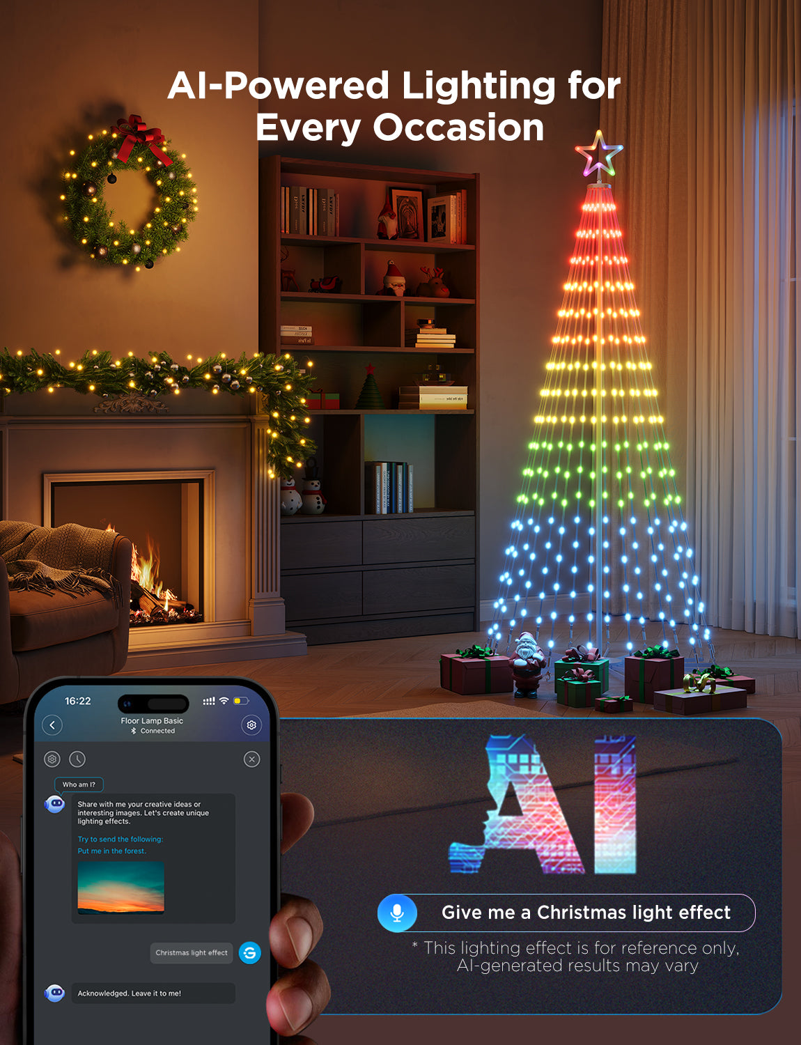 govee-cone-tree-lights-sapin-lumineux-c-ne-rgbic-66-modes-reconditionn image 6