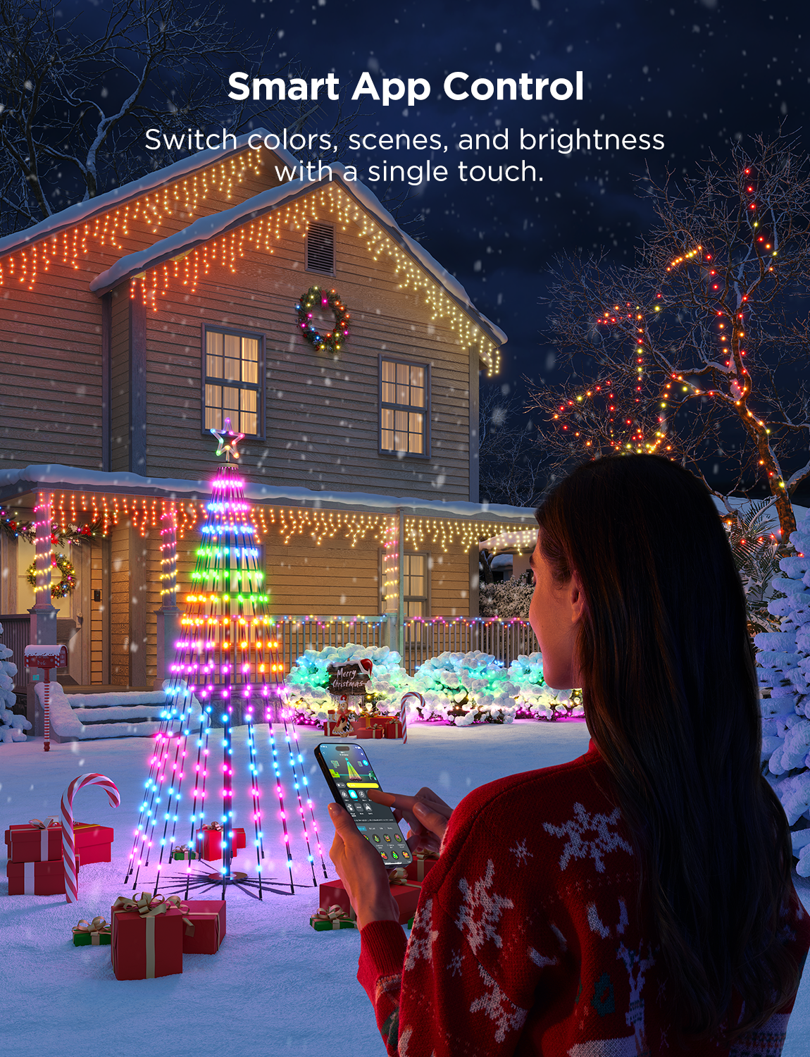 govee-cone-tree-lights-sapin-lumineux-c-ne-rgbic-66-modes-reconditionn image 7