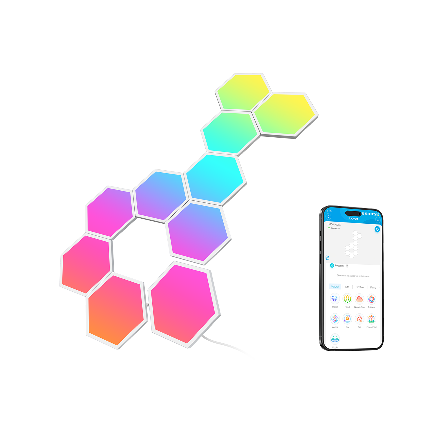 govee-glide-hexa-light-panels-reconditionn-h6061-10-panneaux-muraux-hexagonaux-r image 1