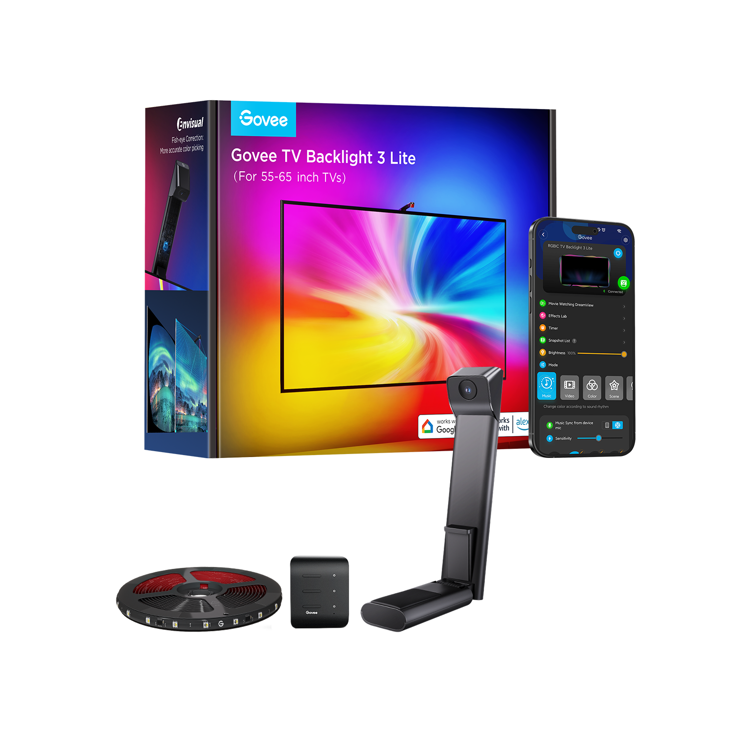 govee-tv-backlight-3-lite-h6099-r-tro-clairage-tv-intelligent-avec-correction-fi image 1