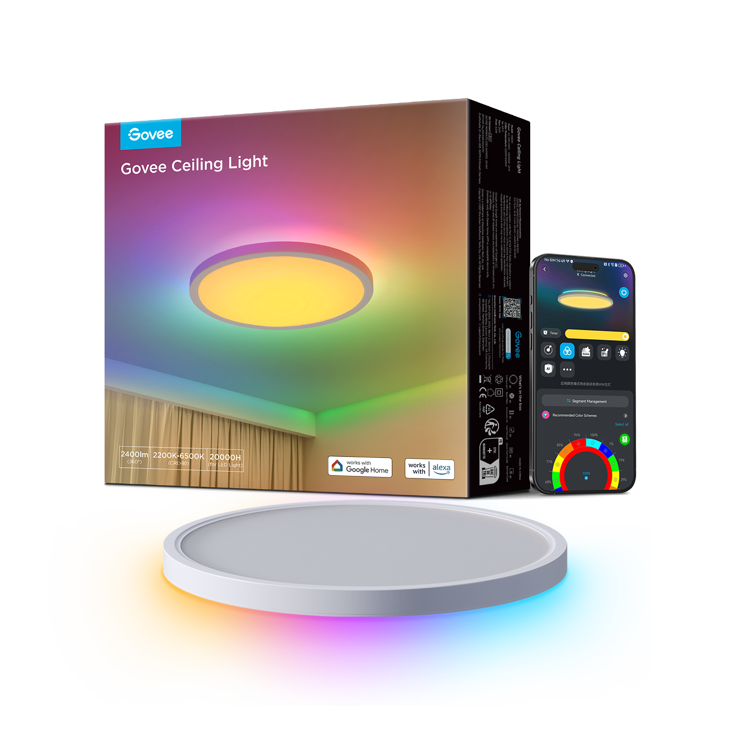 govee-h60a1-rgbww-rgbic-smart-ceiling-light-reconditionn-plafonnier-intelligent- image 1