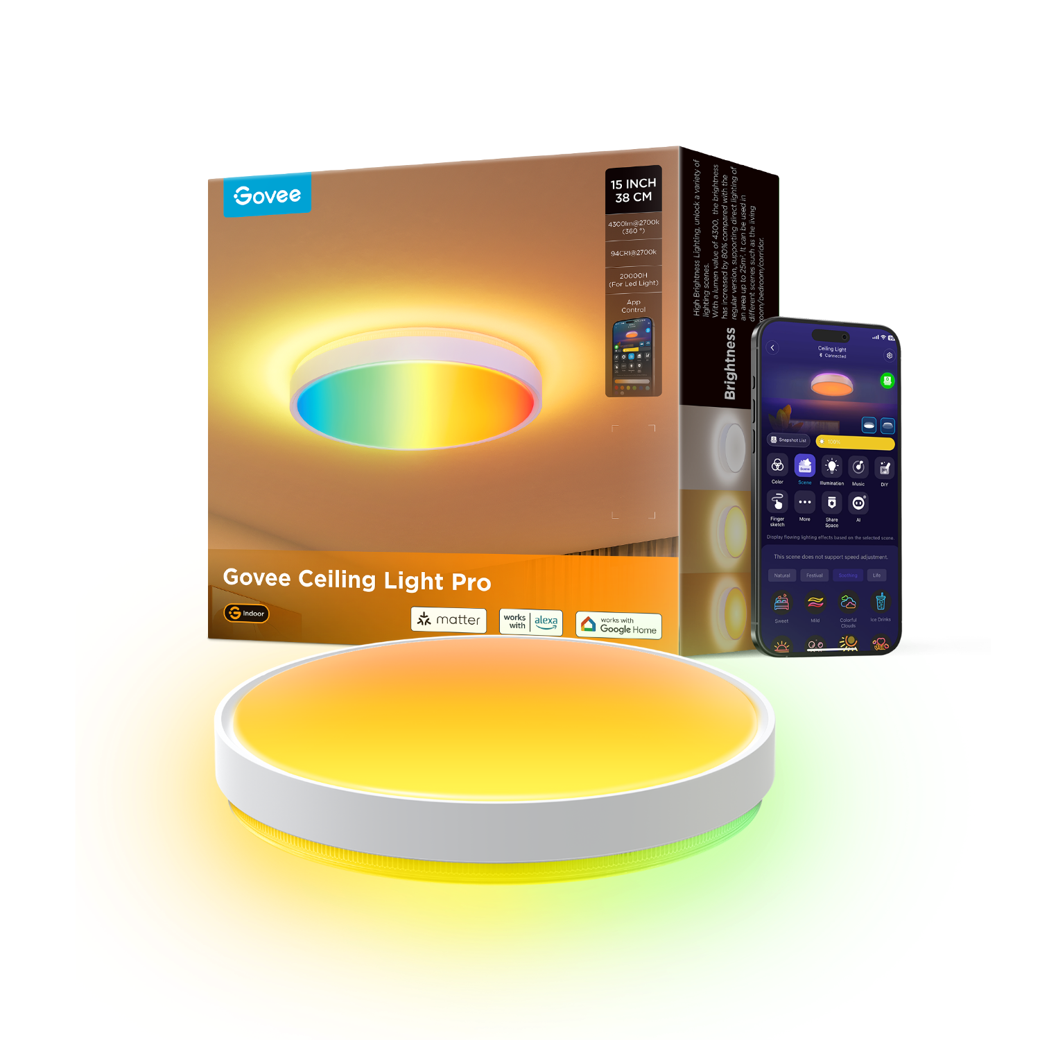 govee-38cm-rgbicww-smart-ceiling-light-pro-h60a6-reconditionn-plafonnier-connect image 1