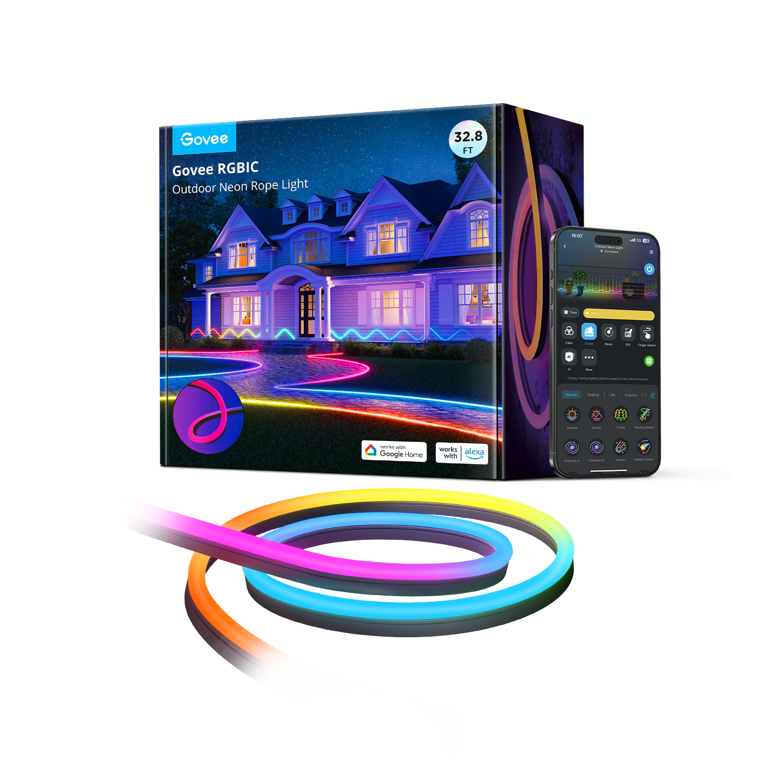 govee-rgbic-outdoor-neon-rope-light-h61a8-10-m-ruban-n-on-ext-rieur-ip67-avec-64 image 1