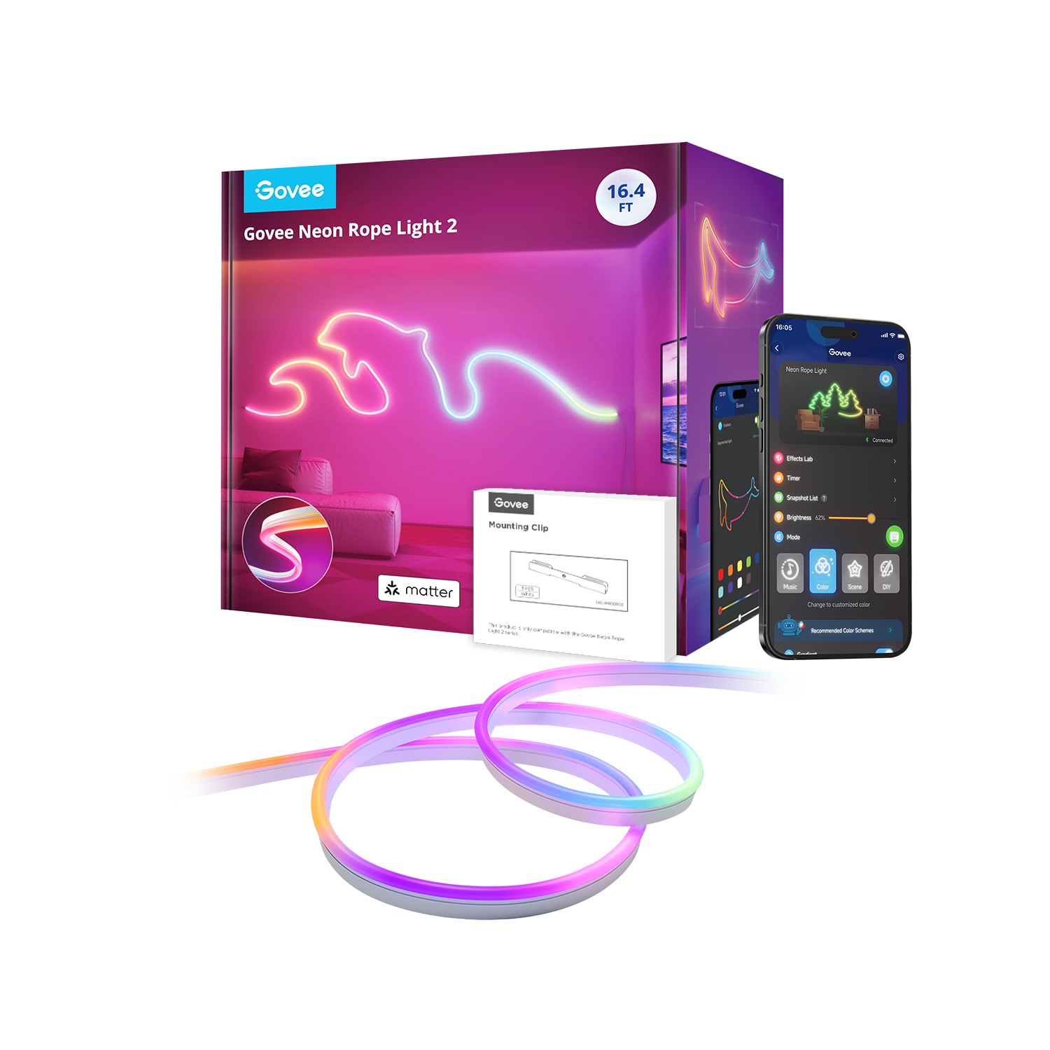 govee-neon-rope-light-2-reconditionn-cordon-n-on-connect-rgbic-avec-reconnaissan image 2