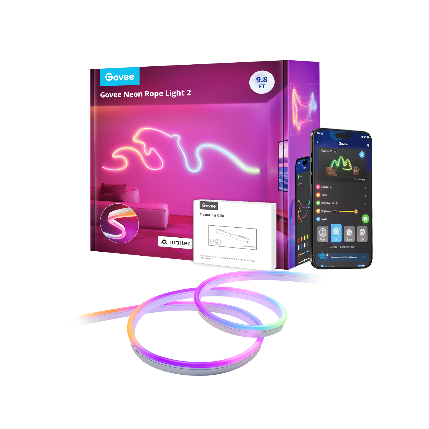 govee-neon-rope-light-2-reconditionn-cordon-n-on-connect-rgbic-avec-reconnaissan image 1