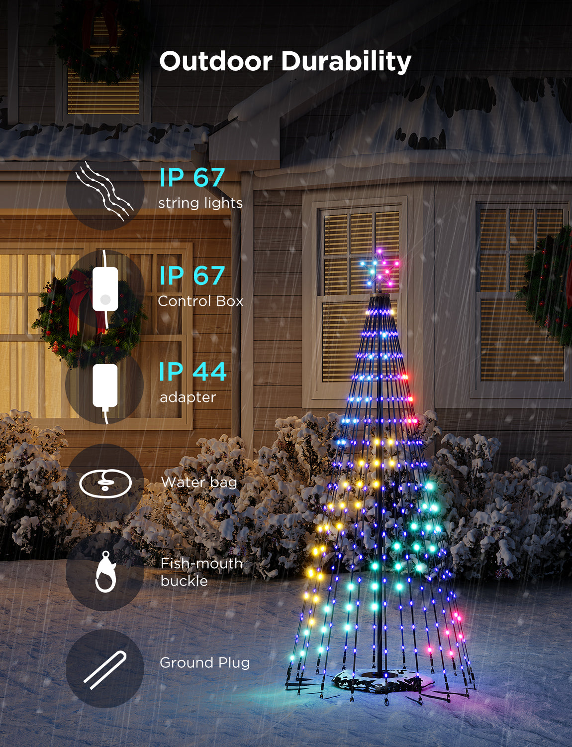 govee-cone-tree-lights-sapin-lumineux-de-no-l-ext-rieur-rgbic-66-modes-pr-r-gl-s image 5