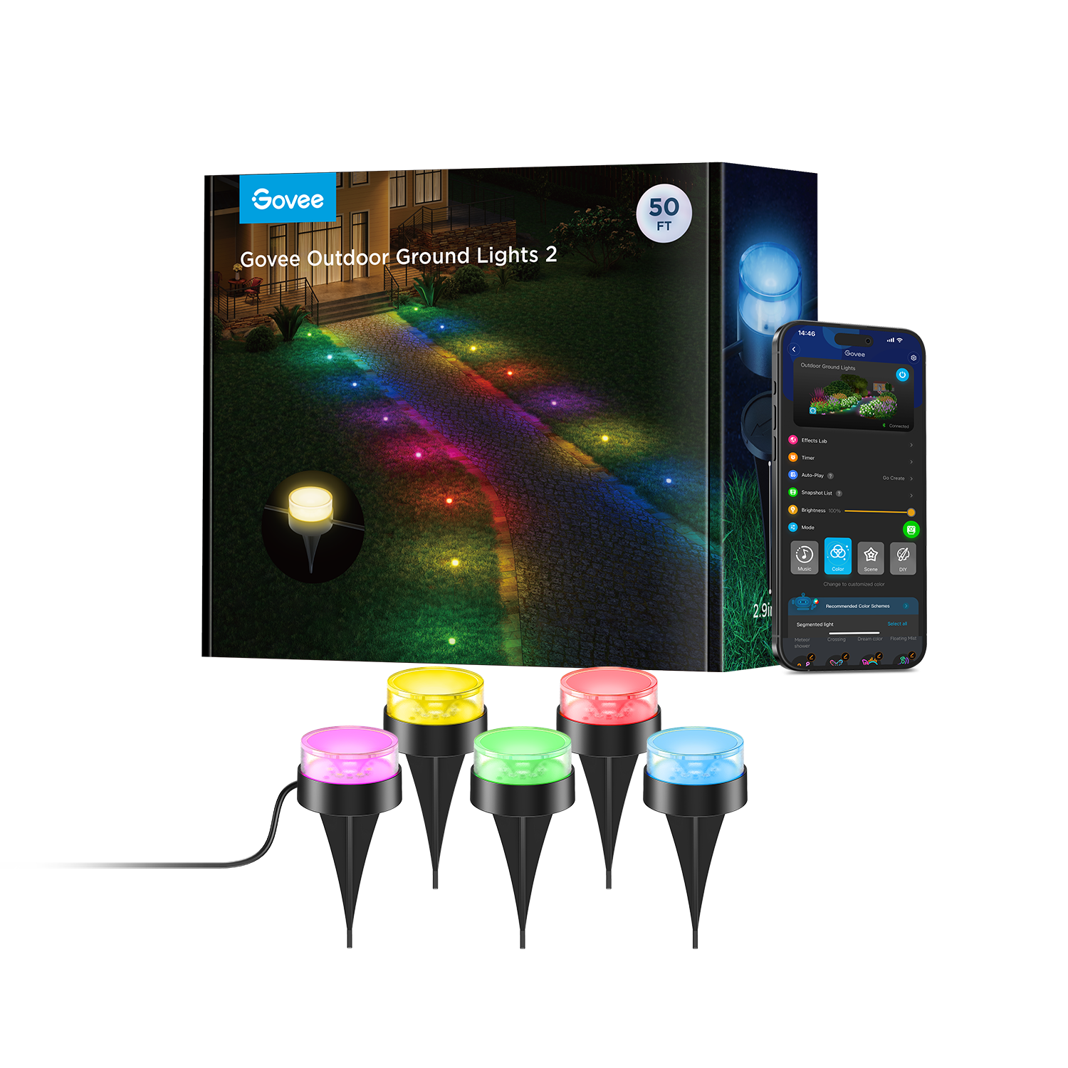 govee-outdoor-ground-lights-2-spots-d-clairage-de-jardin-encastrables-rgb-recond image 1