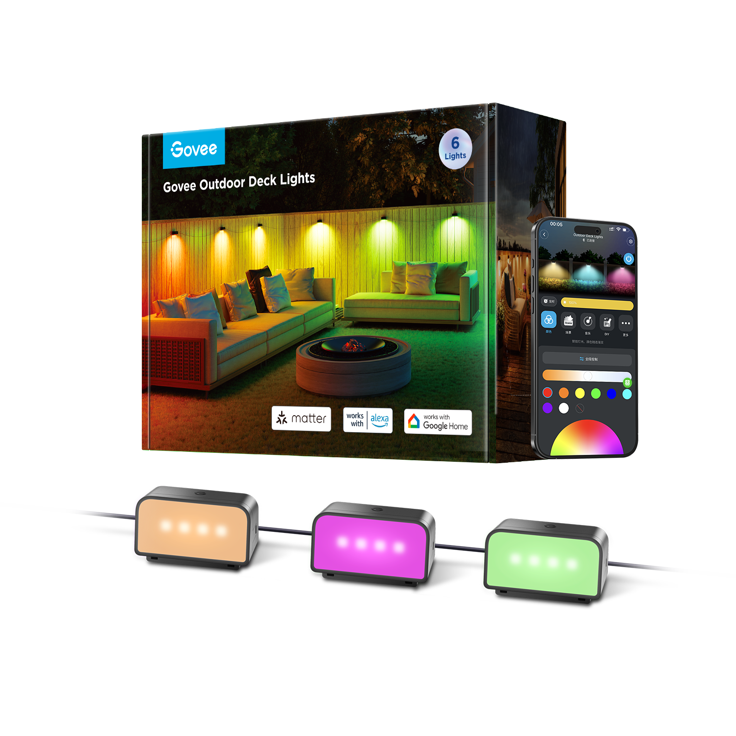 govee-outdoor-deck-lights-spots-ext-rieurs-led-rgbicw-intelligents-r-sistants-au image 1