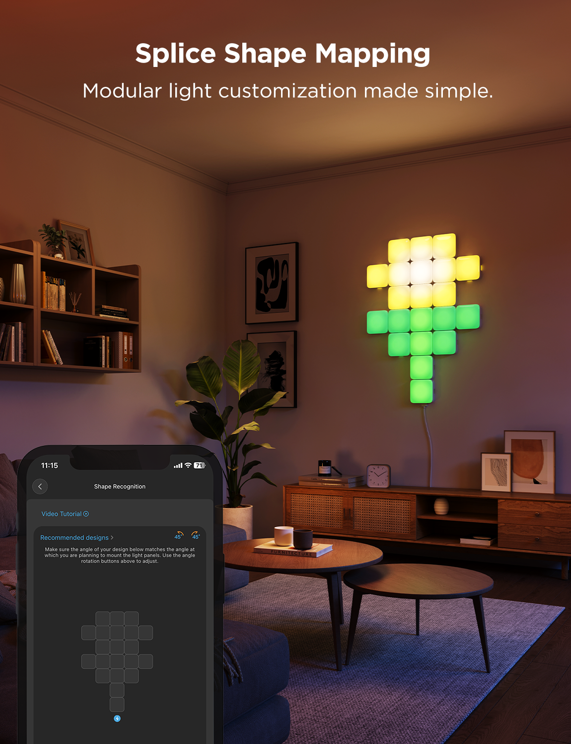 govee-mini-panel-lights-pack-de-20-panneaux-lumineux-muraux-rgbic-avec-reconnais image 4