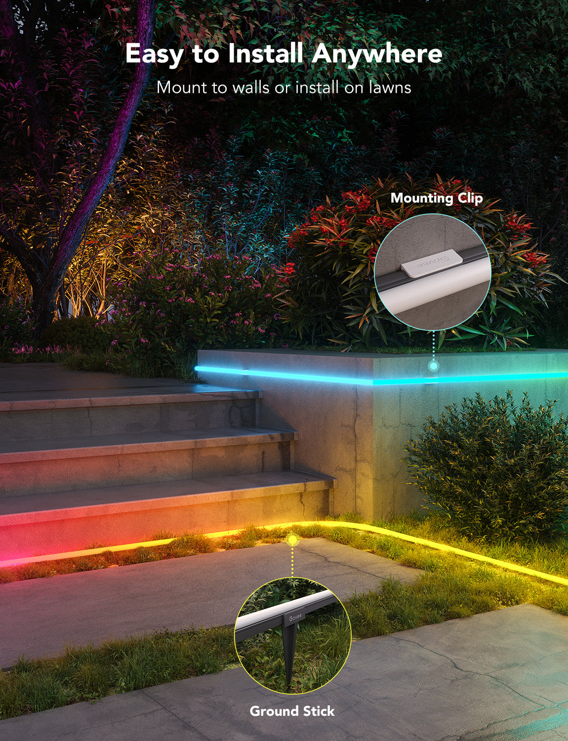 govee-rgbic-outdoor-neon-rope-light-h61a8-10-m-ruban-n-on-ext-rieur-ip67-avec-64 image 5