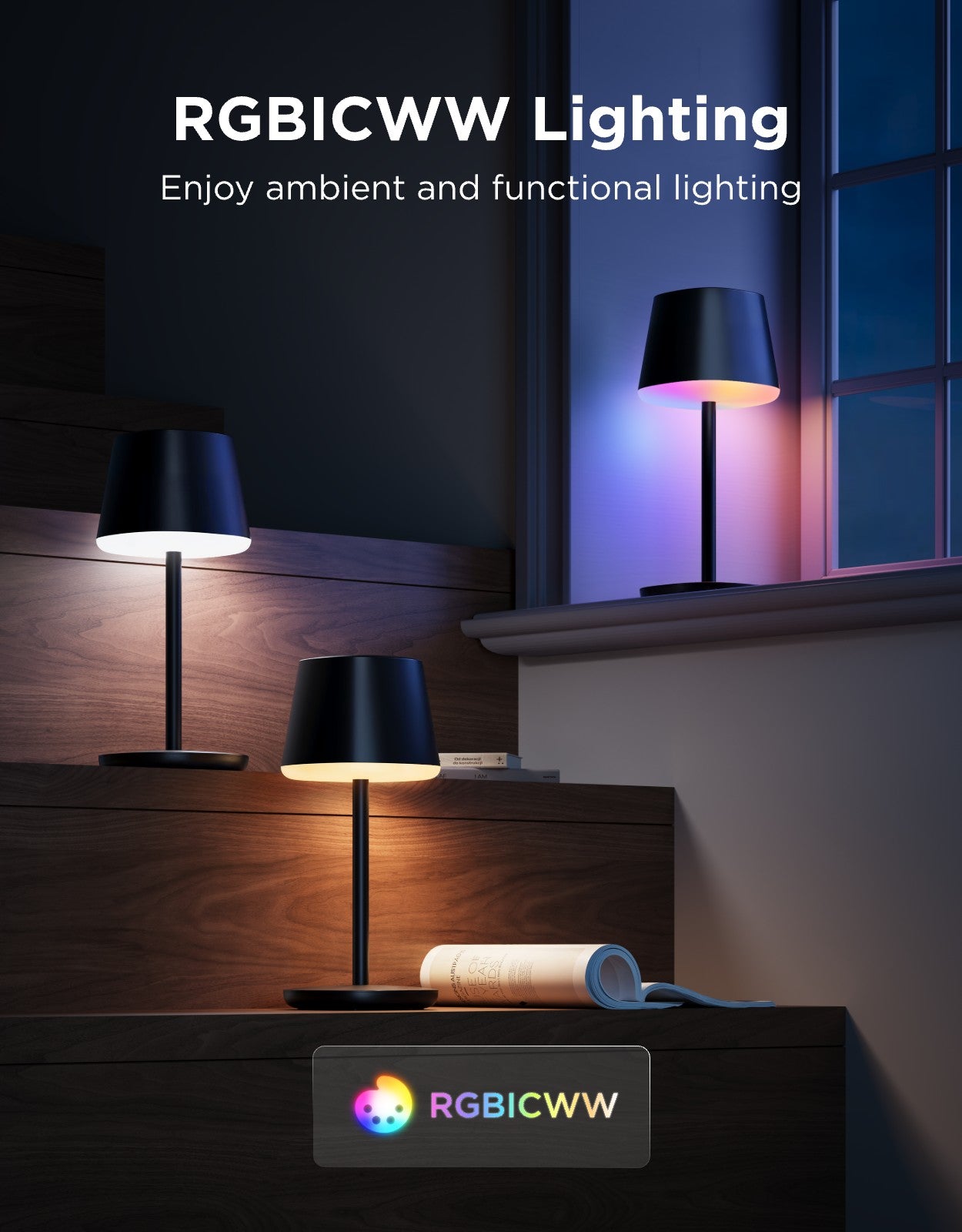 govee-table-lamp-classic-lampe-de-table-nomade-rechargeable-sans-fil-noire-pour- image 2