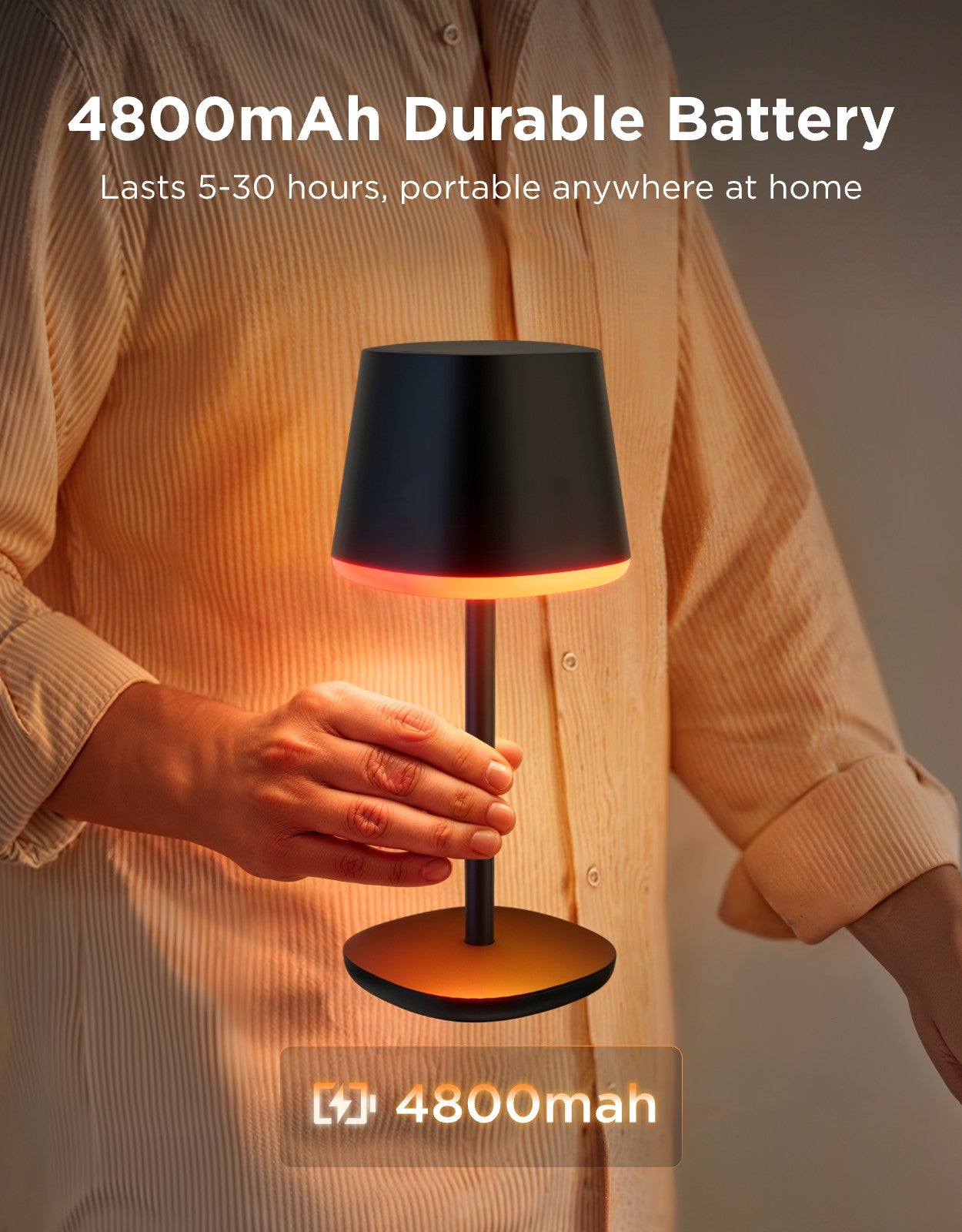 govee-table-lamp-classic-lampe-de-table-nomade-rechargeable-sans-fil-noire-pour- image 3