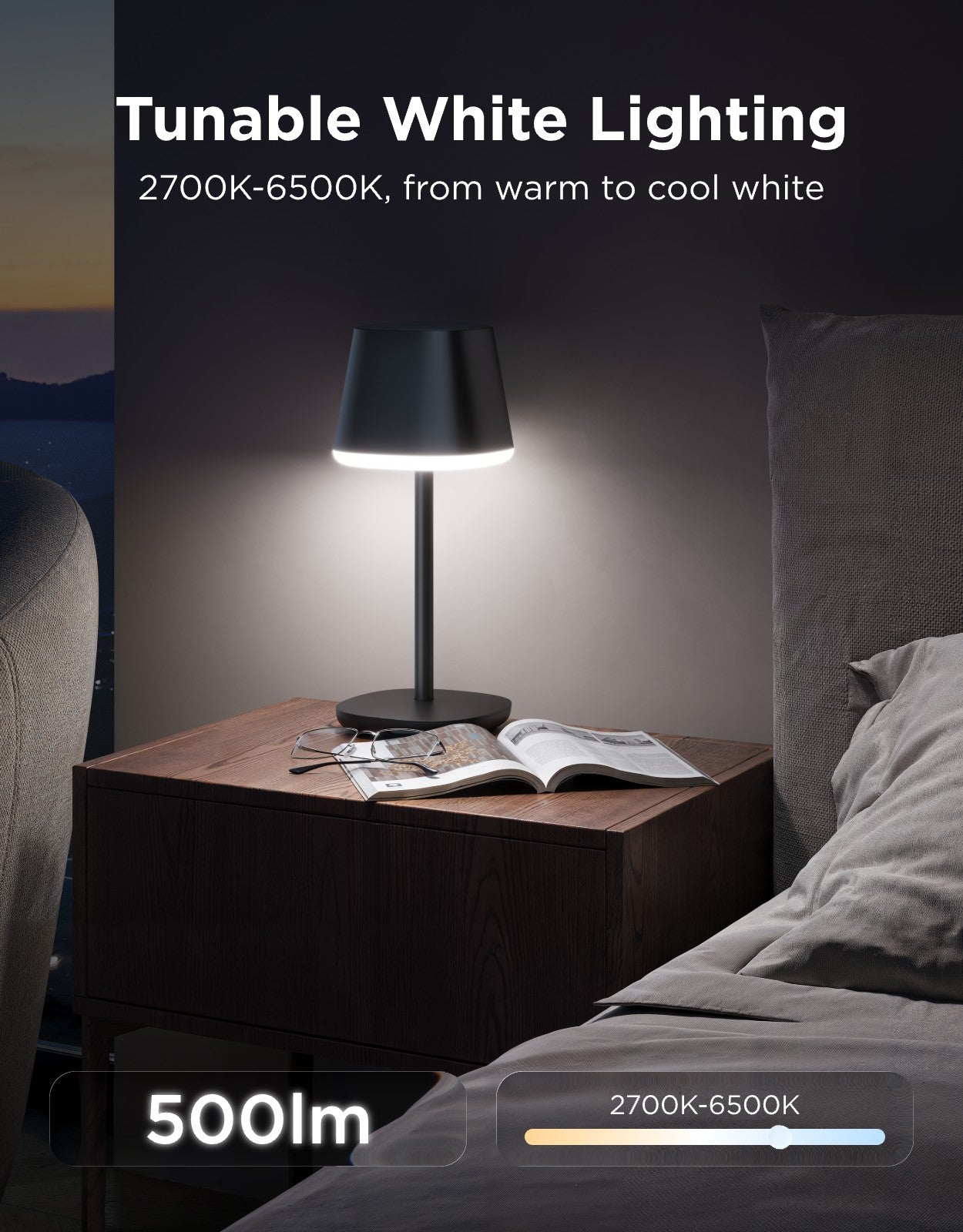 govee-table-lamp-classic-lampe-de-table-nomade-rechargeable-sans-fil-noire-pour- image 4