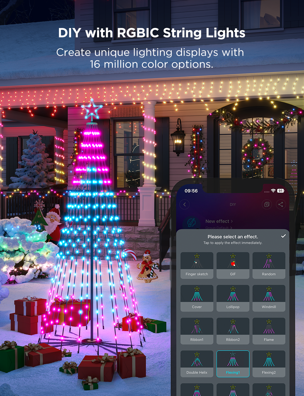 govee-cone-tree-lights-sapin-lumineux-c-ne-rgbic-66-modes-reconditionn image 3