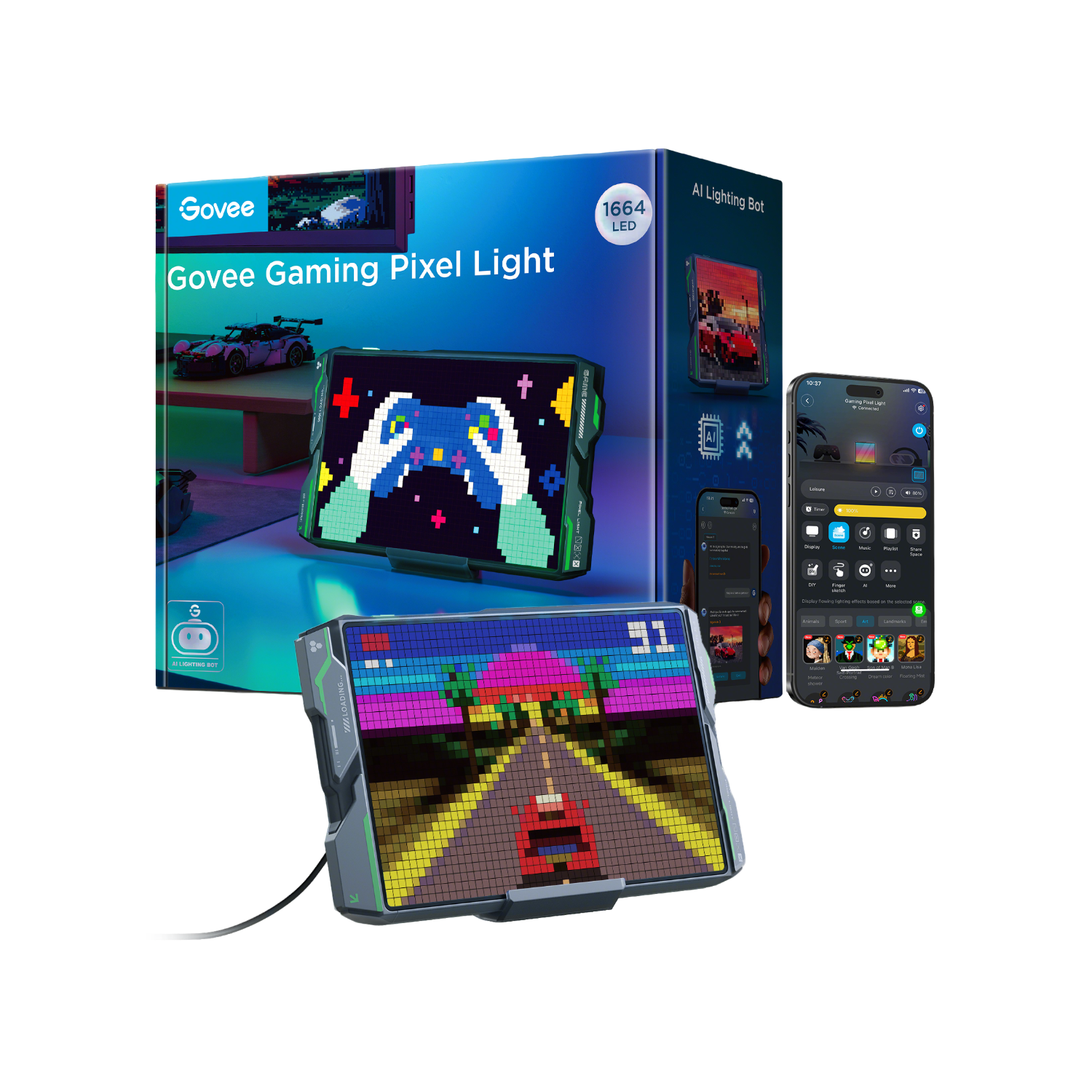 govee-gaming-pixel-light-h6631-lampe-pixel-intelligente-avec-ia-aigc-animations- image 1