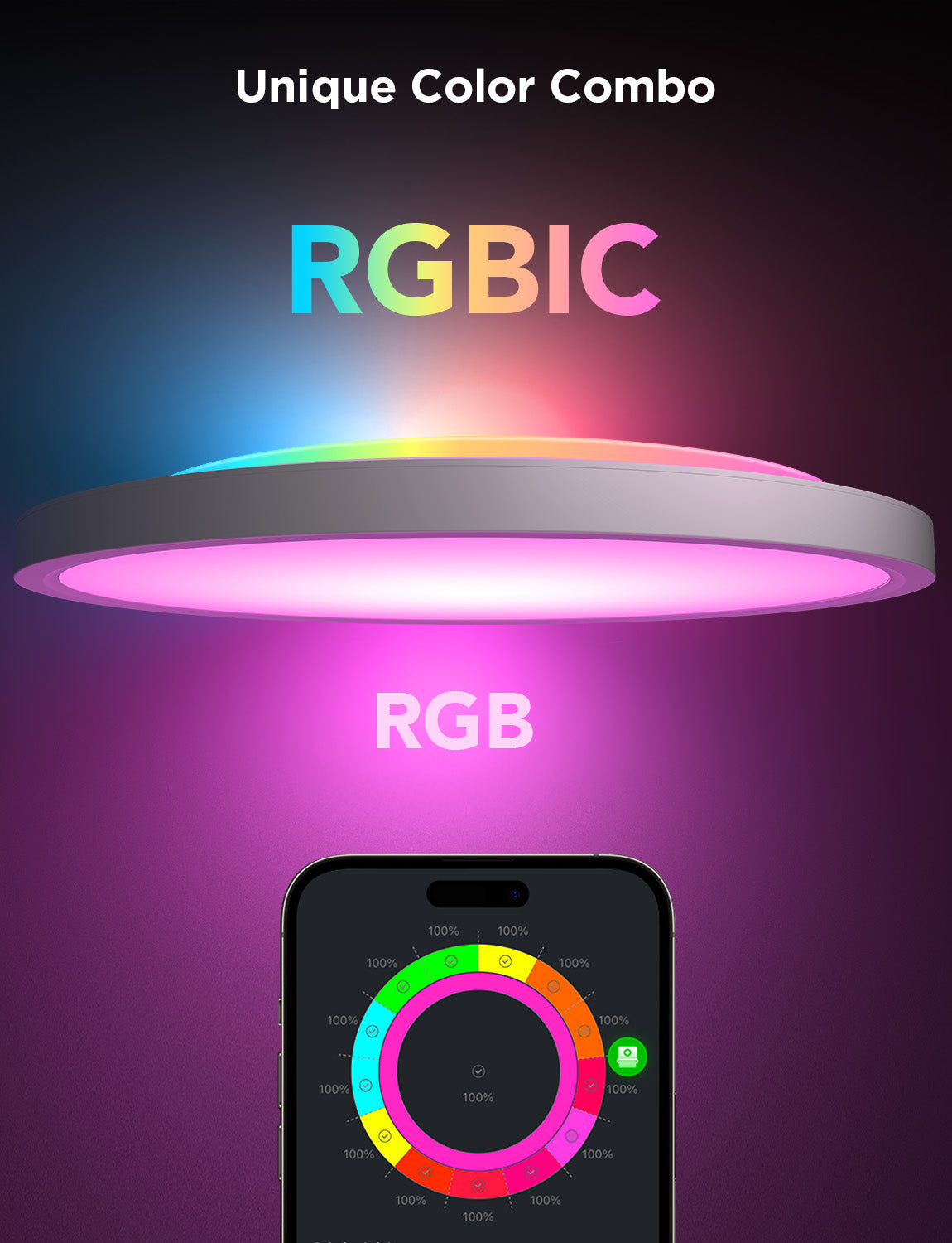 govee-plafonnier-smart-30-cm-rgbww-rgbic-plafonnier-led-connect-carr-ou-rond-16- image 2